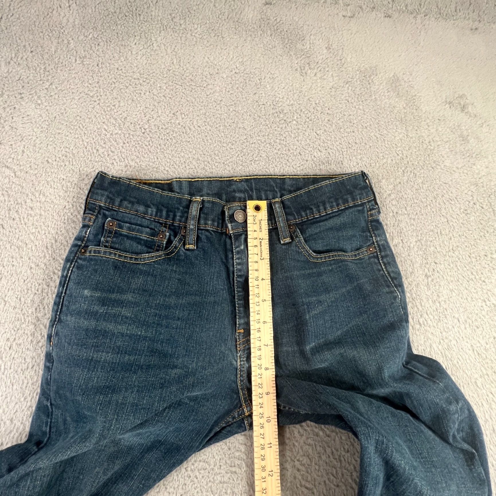 Levi's VINTAGE Levi's 502 Jeans Mens 29x30 Dark Wash Blue Taper Stretch Denim Regular Fit Size US 29 - 3 Thumbnail