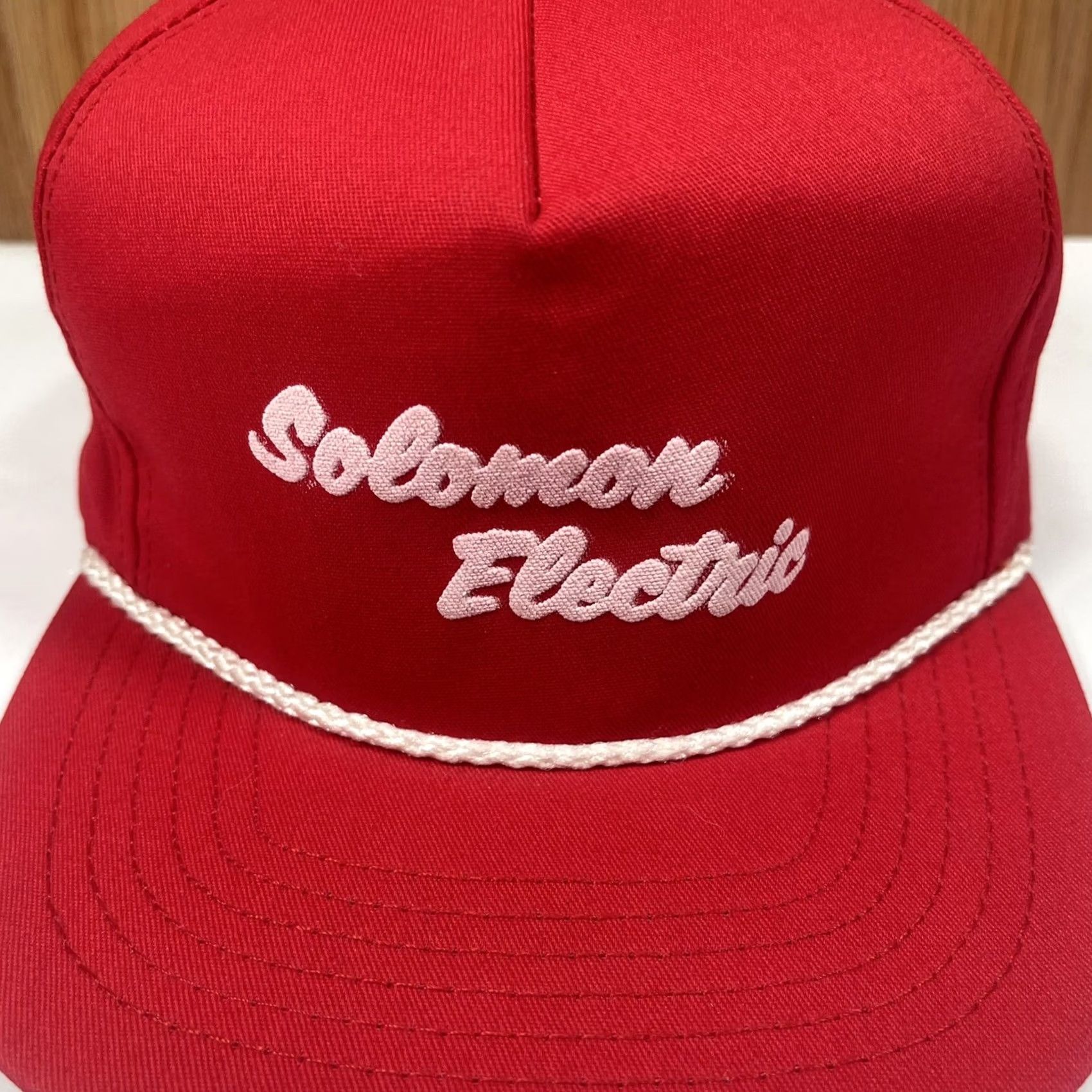Vintage VINTAGE Identity Headwear Trucker Hat Cap Red Adult Men Adjustable Rope Electric Solomon Electric Rope Adjustable Trucker Hat Red Size ONE SIZE - 3 Thumbnail