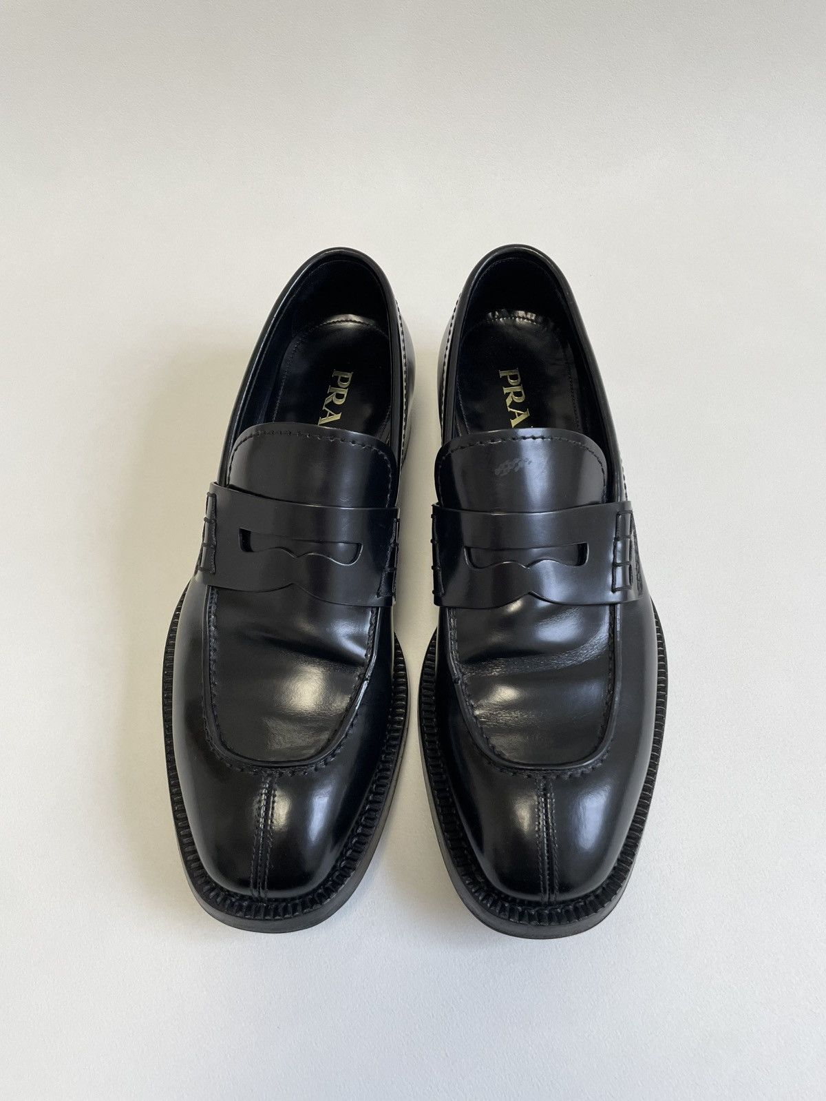 Prada Black Leather ‘Almond Toe’ Loafers Size US 9.5 / EU 42-43 - 16 Thumbnail