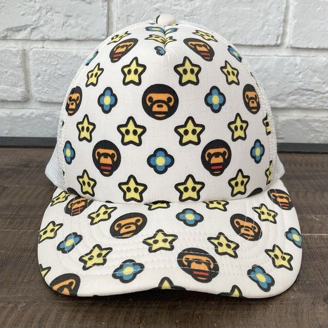 BAPE Milo Monogram trucker hat cap a bathing ape NIGO