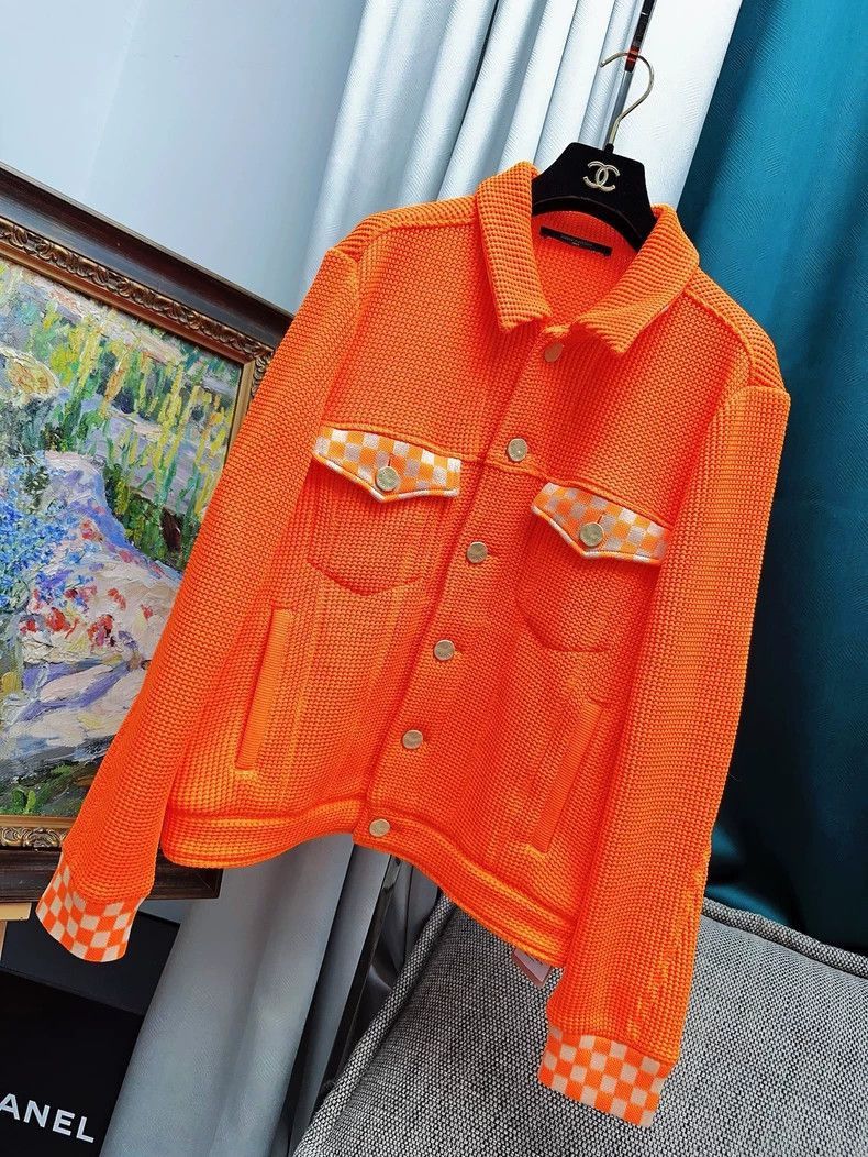 Louis Vuitton Orange Waffle Knit Jacket Size M-2506 Size US M / EU 48-50 / 2 - 7 Thumbnail