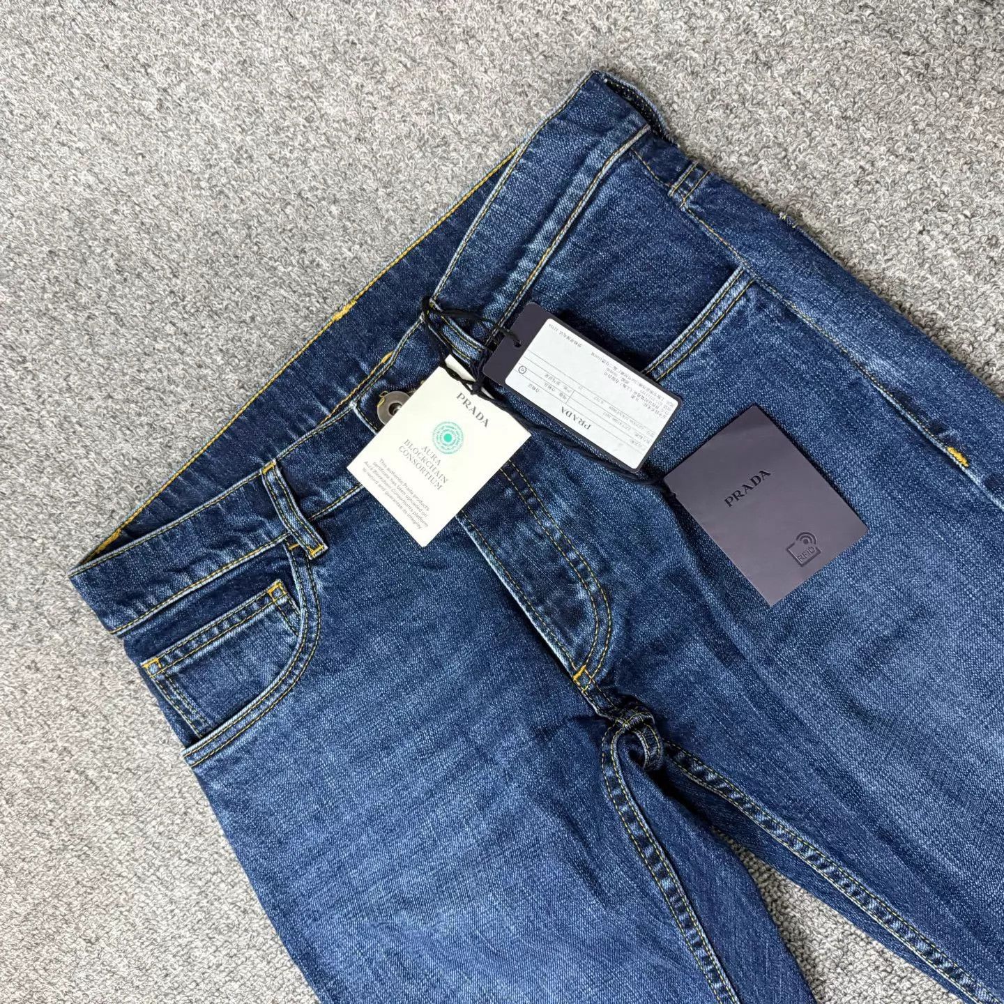 Prada Prada Blue Back Triangle Logo Jeans 30 Unused Tags Size US 30 / EU 46 - 3 Thumbnail