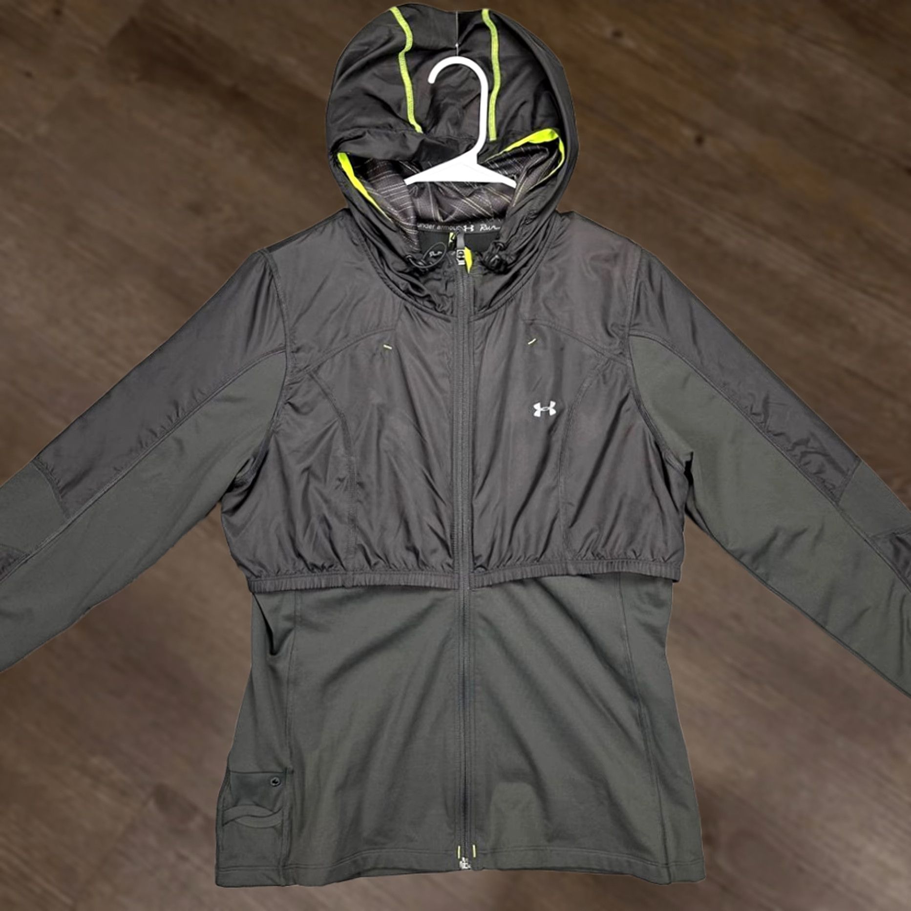 Under Armour Under Armour Jacket Women Large ColdGear Grey Full Zip Hooded Running Semi Fitted Shirt? Size L / US 10 / IT 46 - 1 Thumbnail