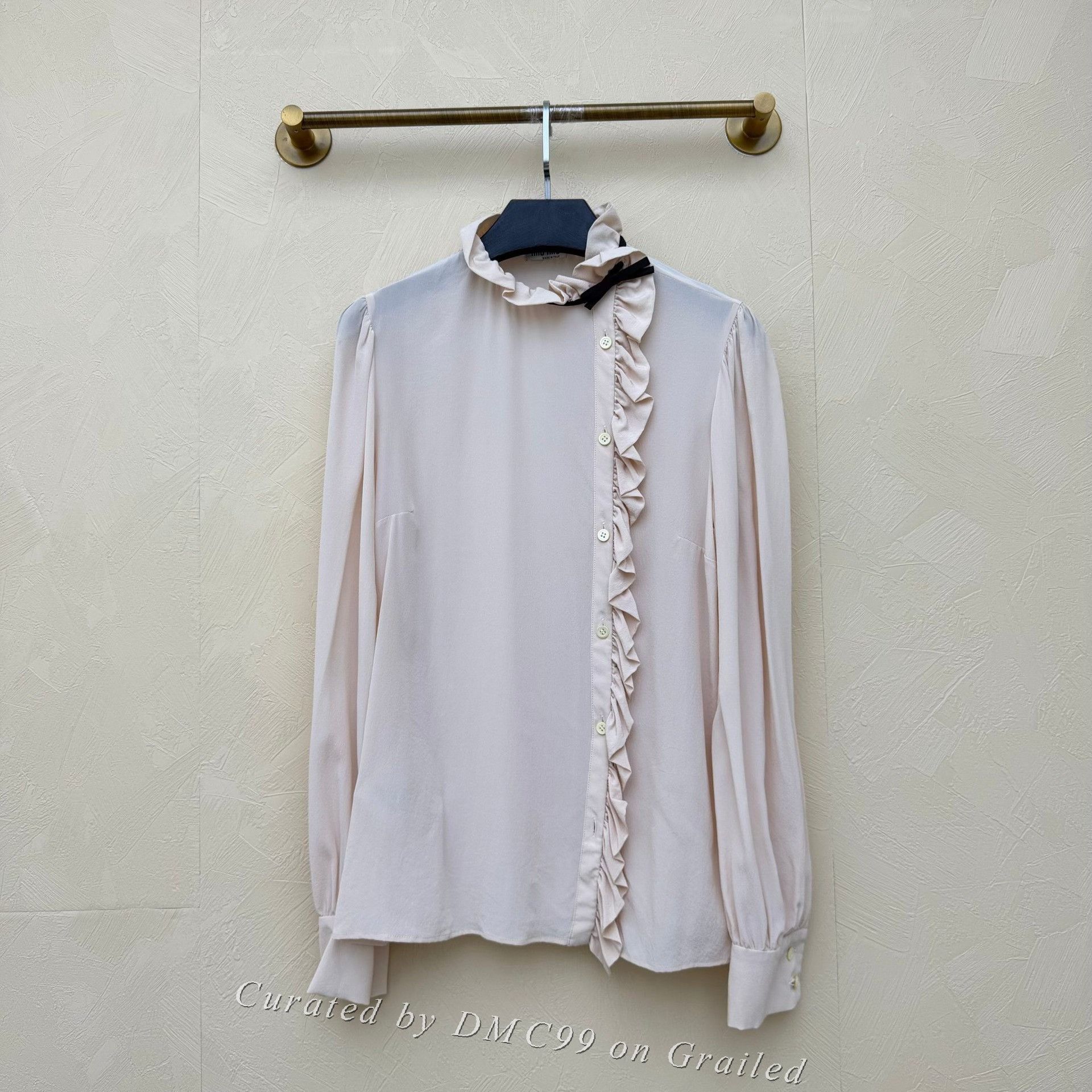 Miu Miu Miumiu Pink Bow Tie Silk Shirt Coat Size S / US 4 / IT 40 - 1 Thumbnail