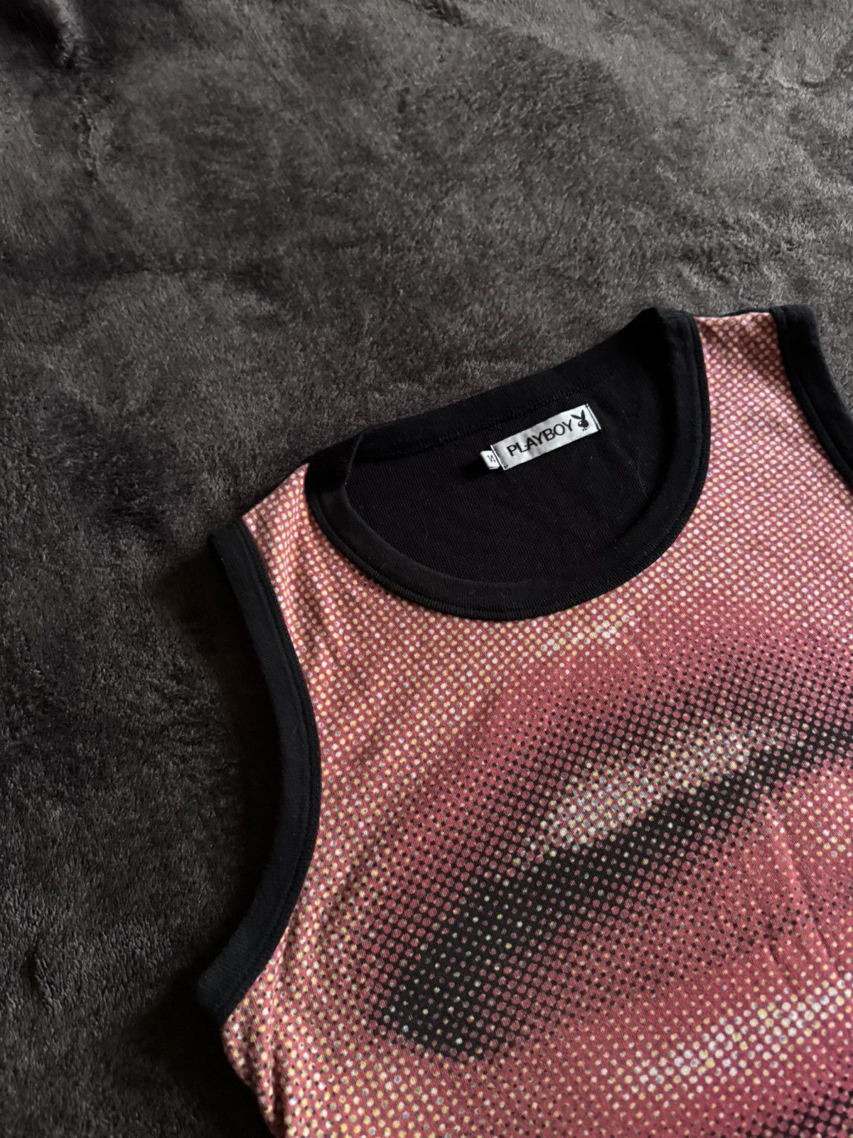 Playboy Play Boy rare Tank-top lips mesh print y2k Japan Size US S / EU 44-46 / 1 - 2 Thumbnail