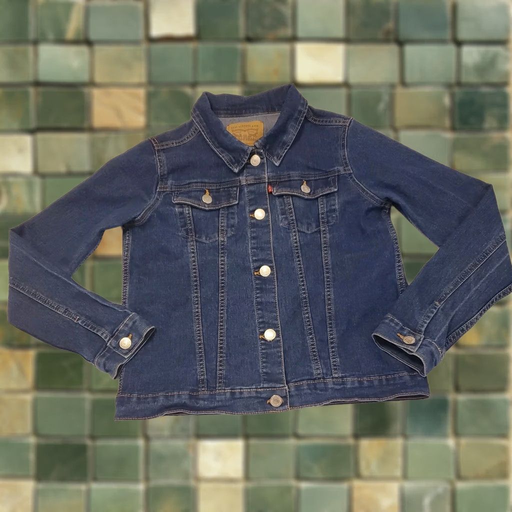 Levi's Levi's Jacket Womens Large Dark Blue Button Front Stretch Cotton Casual Classic Size L / US 10 / IT 46 - 1 Thumbnail
