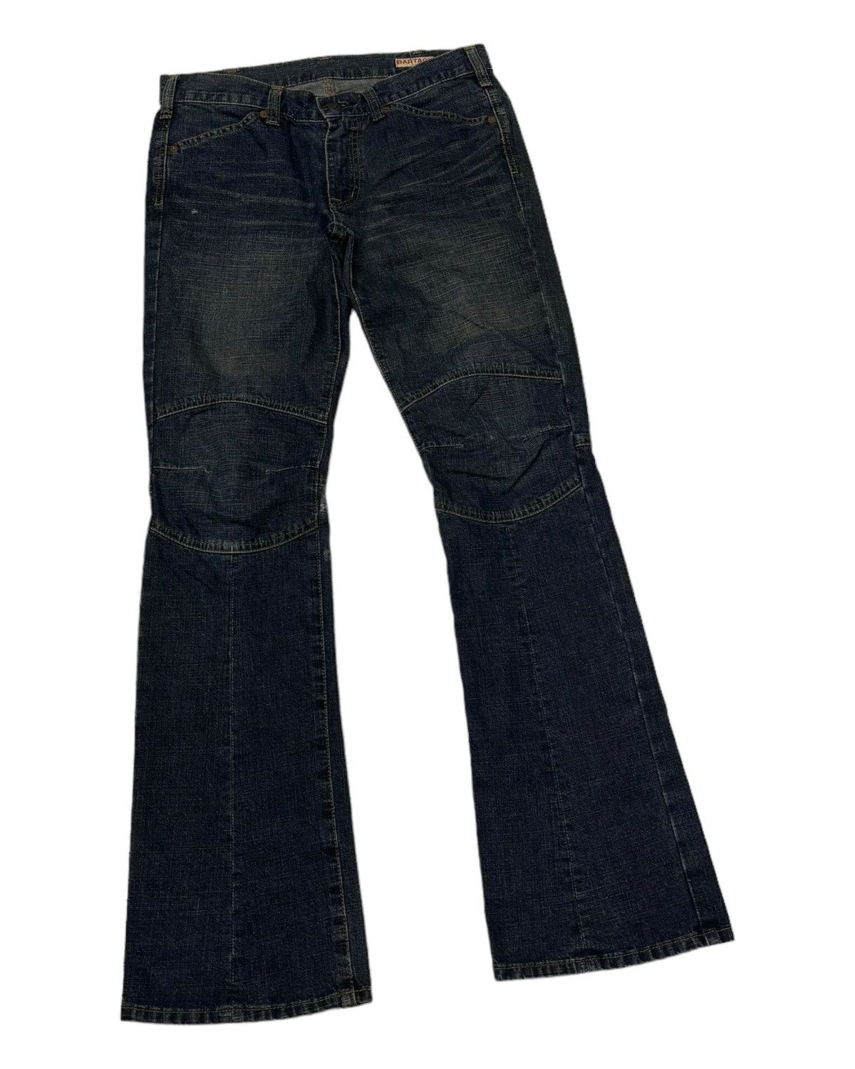 If Six Was Nine VINTAGE BARTACK PATCHWORK FLARE DENIM JEANS Size US 31 - 2 Thumbnail