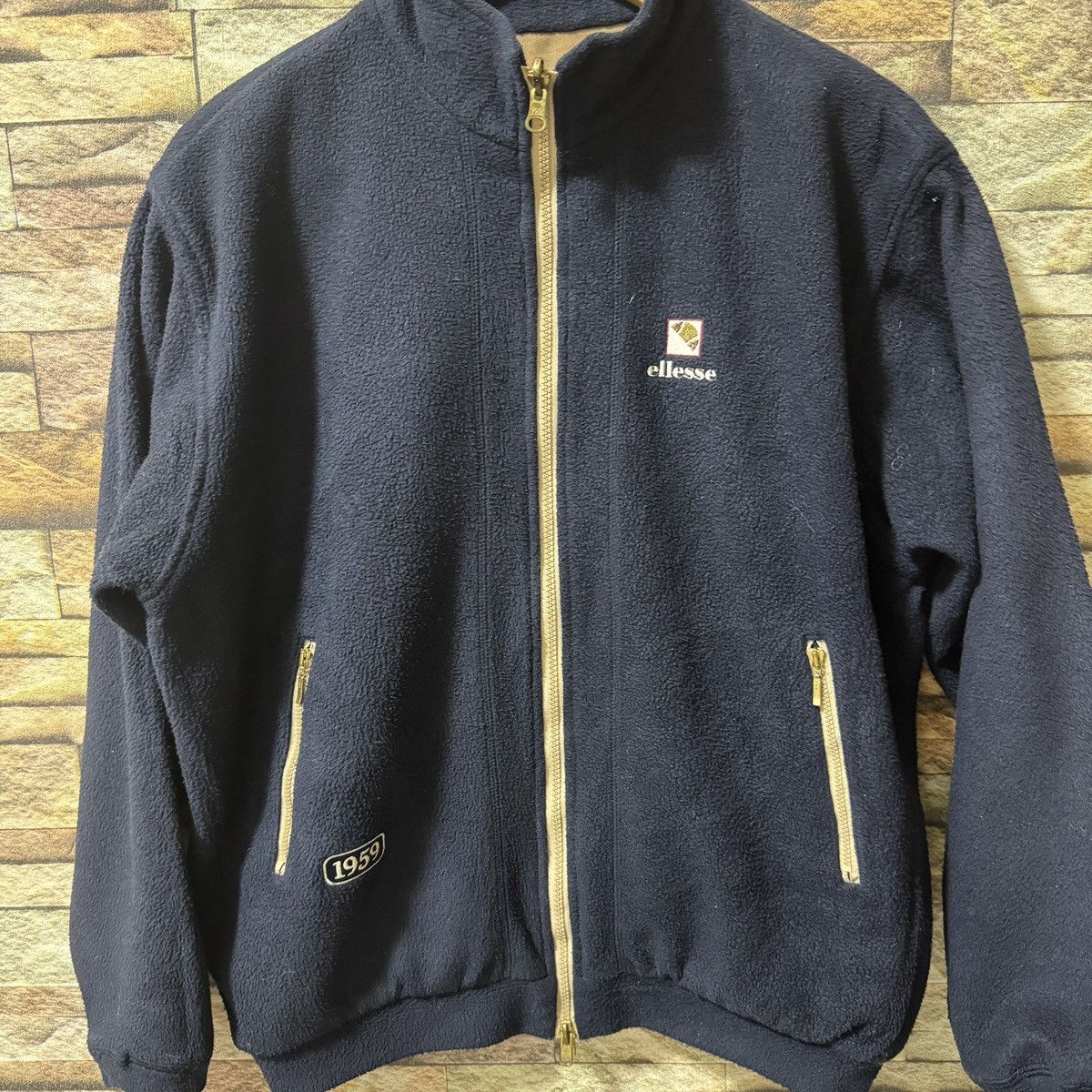 Ellesse × Vintage Vintage Ellesse Reversible Fleece Jacket Size US L / EU 52-54 / 3 - 3 Thumbnail