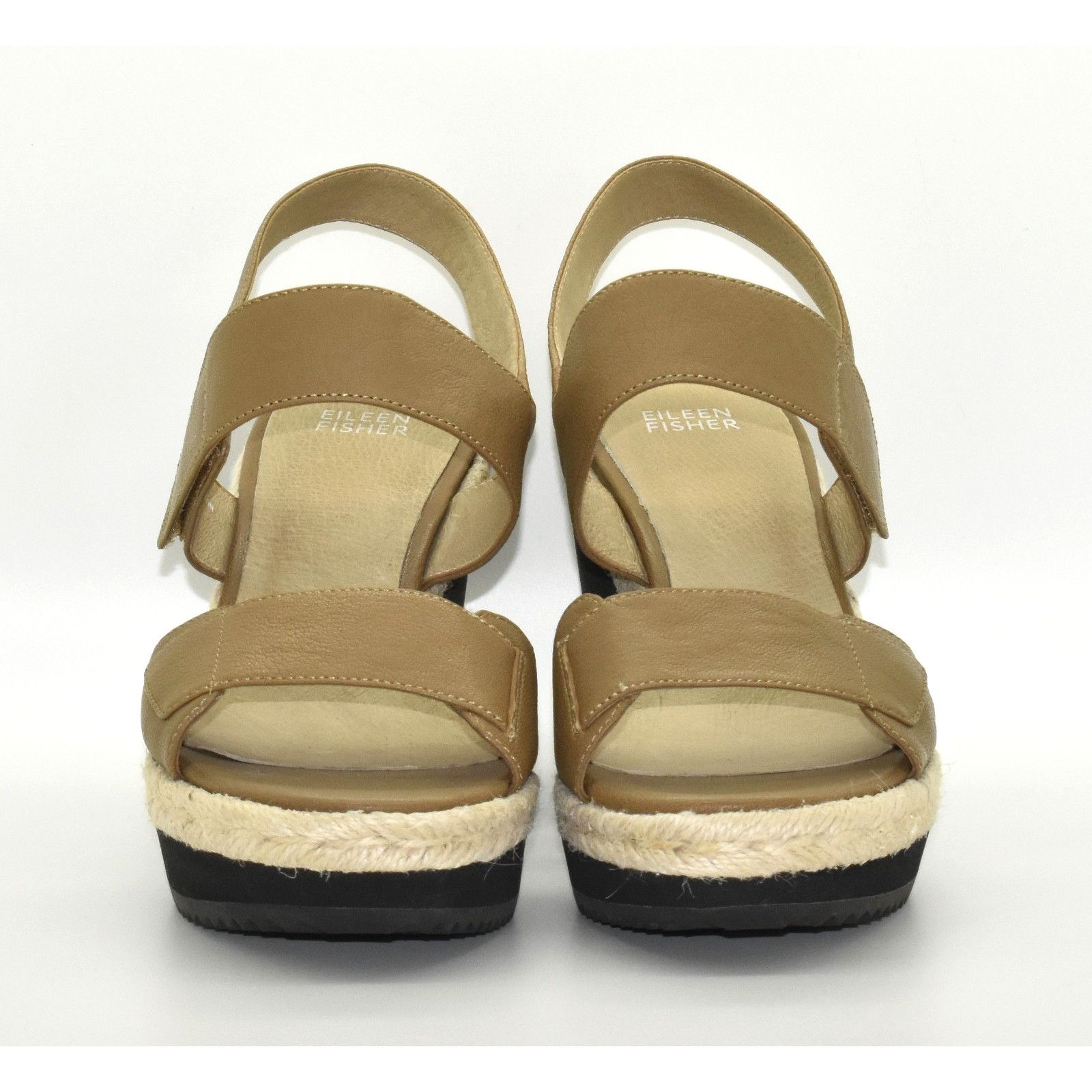 Eileen Fisher EILEEN FISHER Maxi Leather Wedge Espadrille Sandals Size 8 Size US 8 / IT 38 - 4 Thumbnail