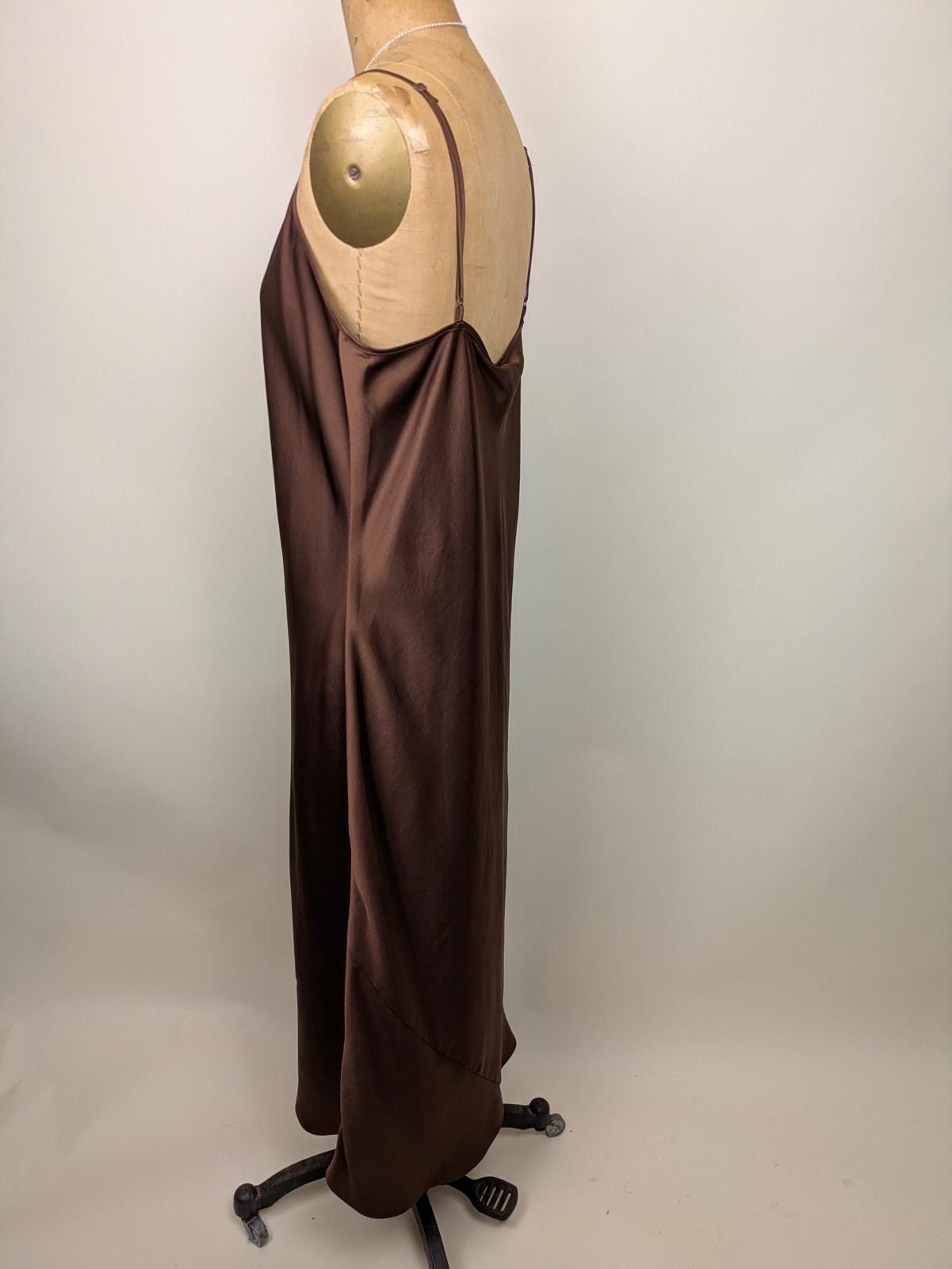 chocolate brown slip dress House Of Sunny - The Mini Satin Shift Dress - Chocolate main image 0