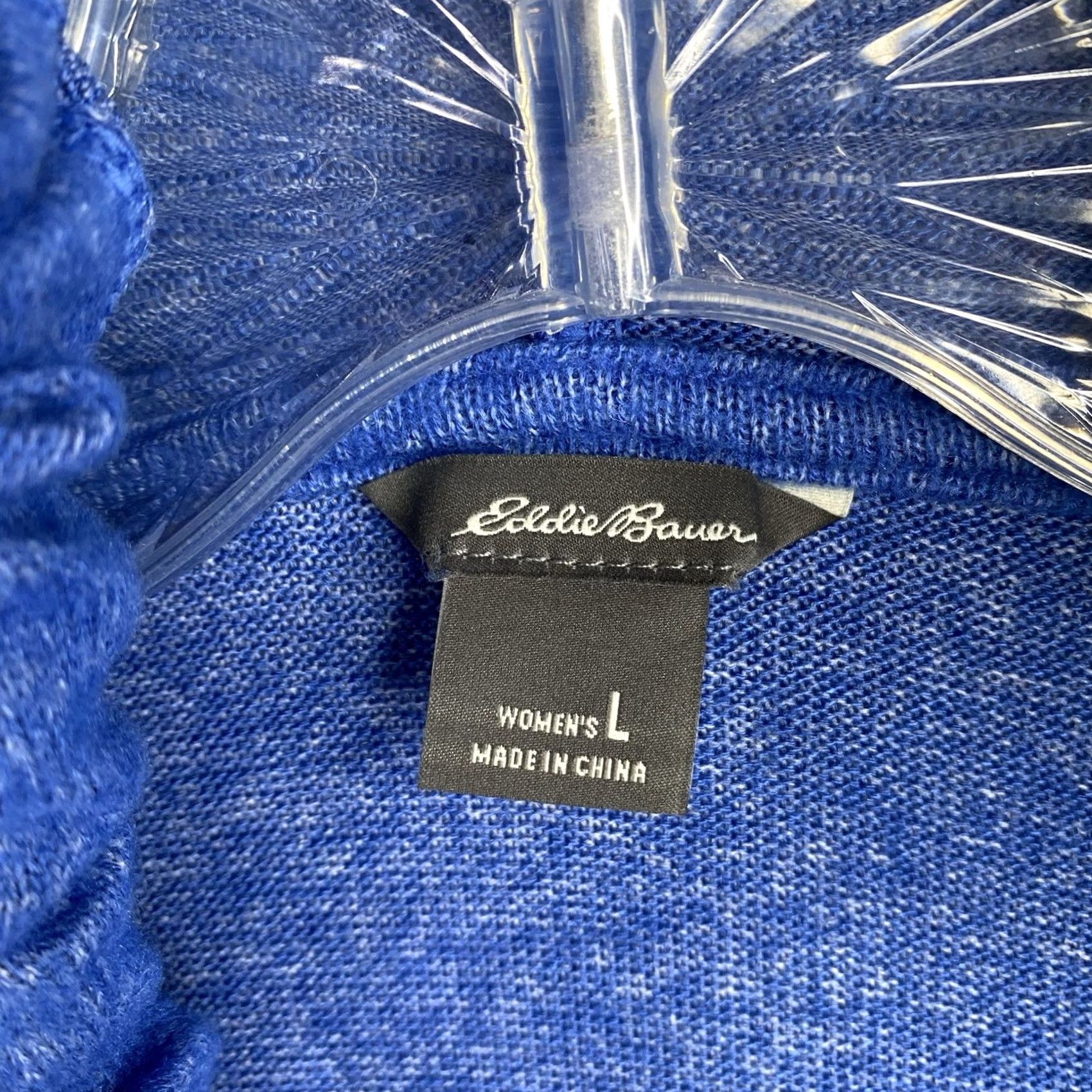 Eddie Bauer Eddie Bauer Womens Hoodie Sweatshirt L Blue Brushed Jersey Knit V Neck NWT Size L / US 10 / IT 46 - 5 Thumbnail