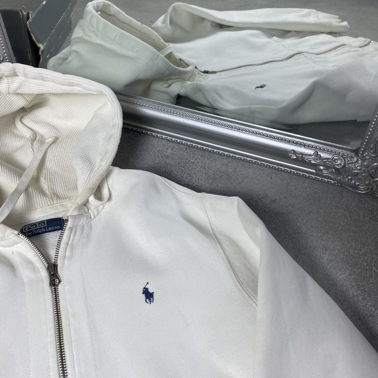 Polo Ralph Lauren Vintage Polo Ralph Lauren Zip Hoodie White Jumper Size US L / EU 52-54 / 3 - 8 Thumbnail