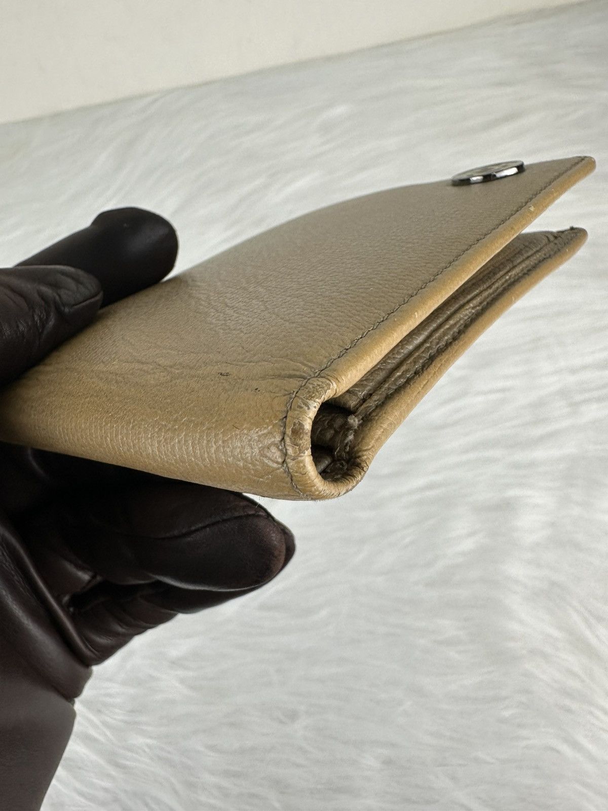 Chanel Chanel Tan/ Beige Caviar Leather Designer Slim Bifold Wallet Size ONE SIZE - 17 Thumbnail