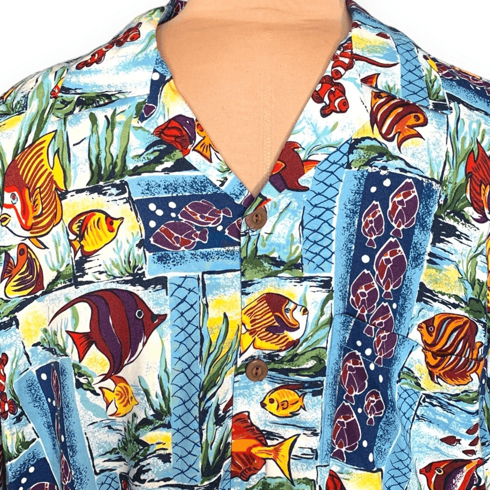 Vintage Vintage 90s Joe Kealoha Hawaiian Shirt Tropical Fish Print Size US L / EU 52-54 / 3 - 1 Thumbnail