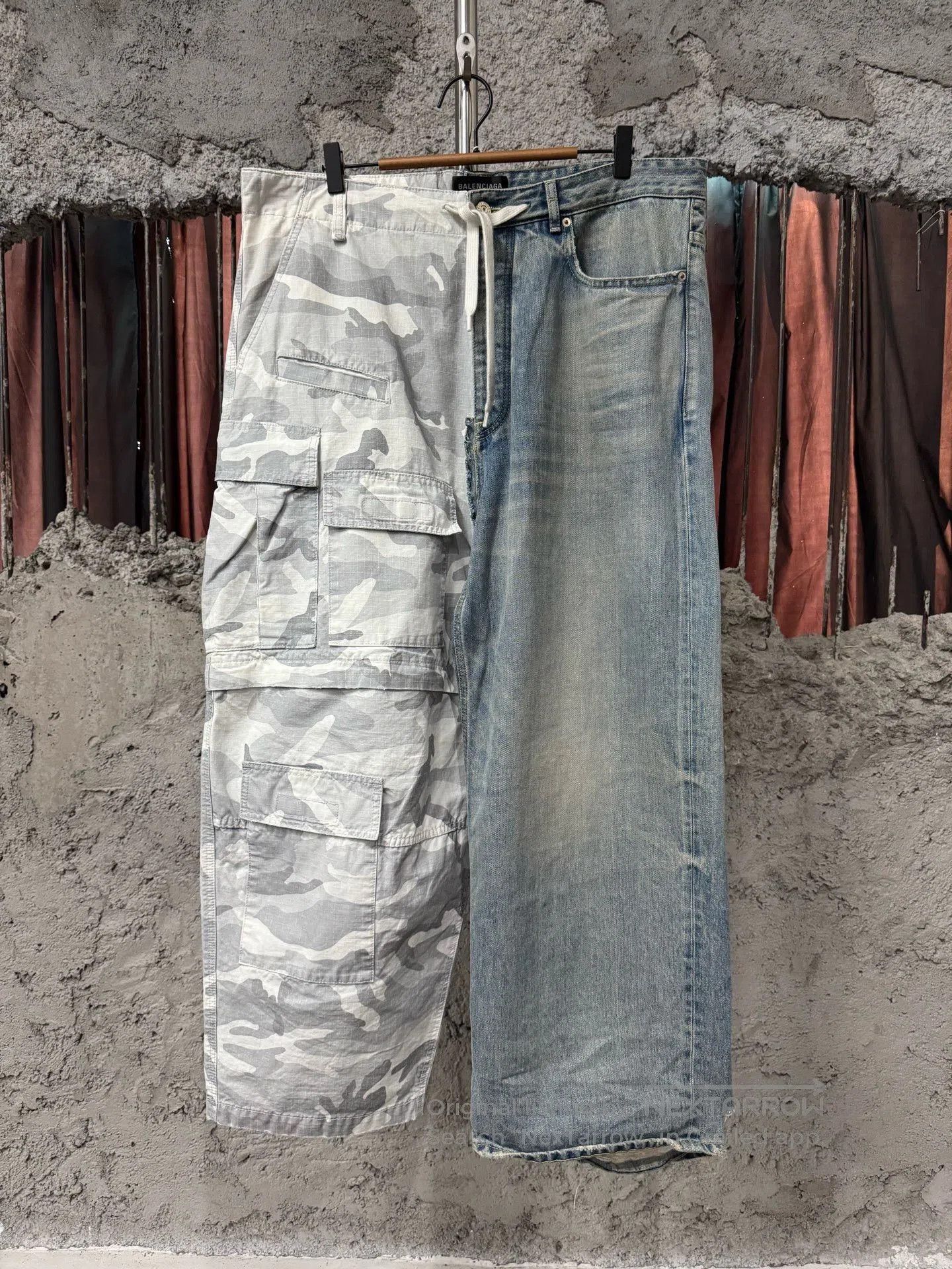 Balenciaga Balenciaga Camo Patchwork Denim Cargo Pants. Size 22" - 1 Thumbnail