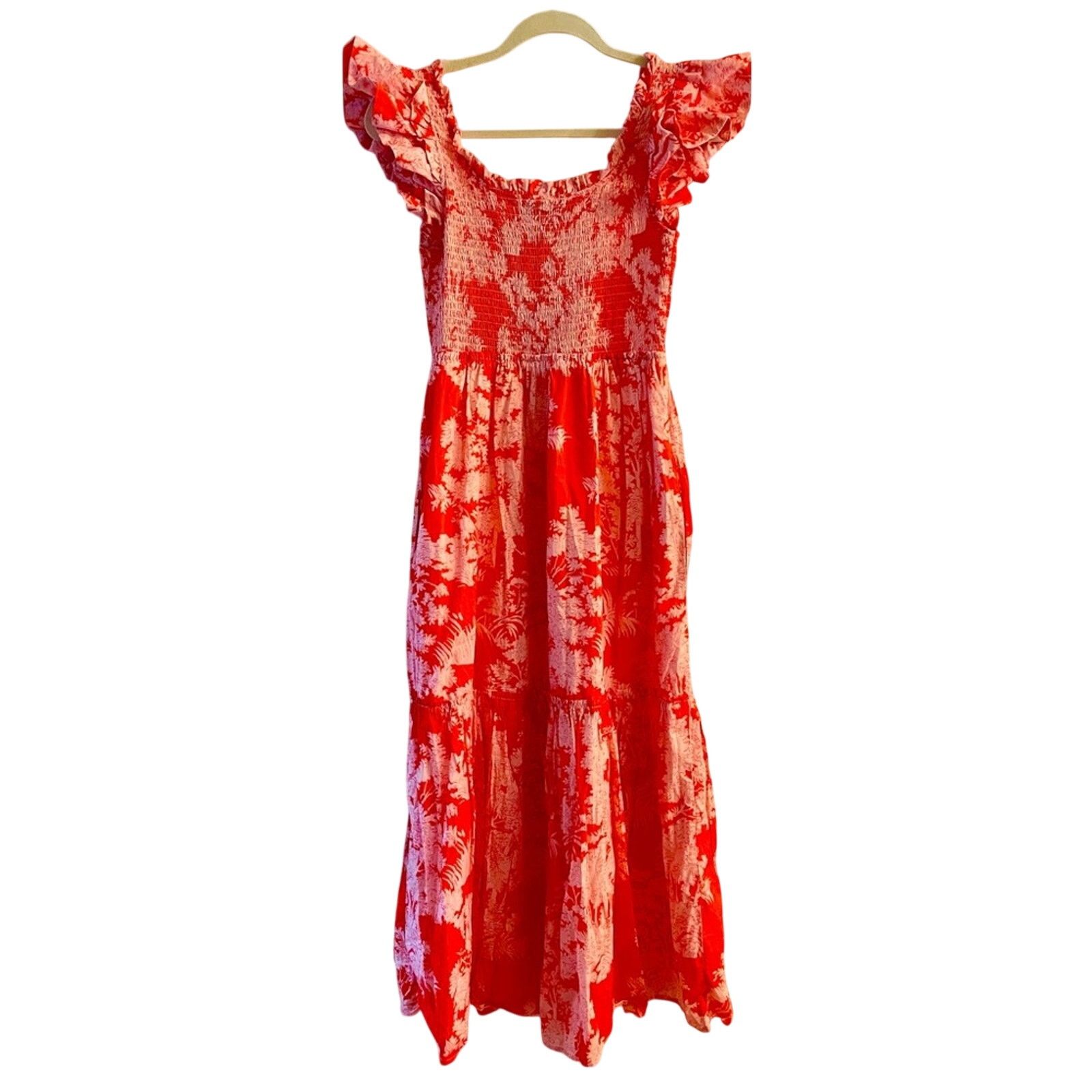 & Other Stories Tuckernuck Red and White Floral Sun Dress Size S / US 4 / IT 40 - 2 Thumbnail