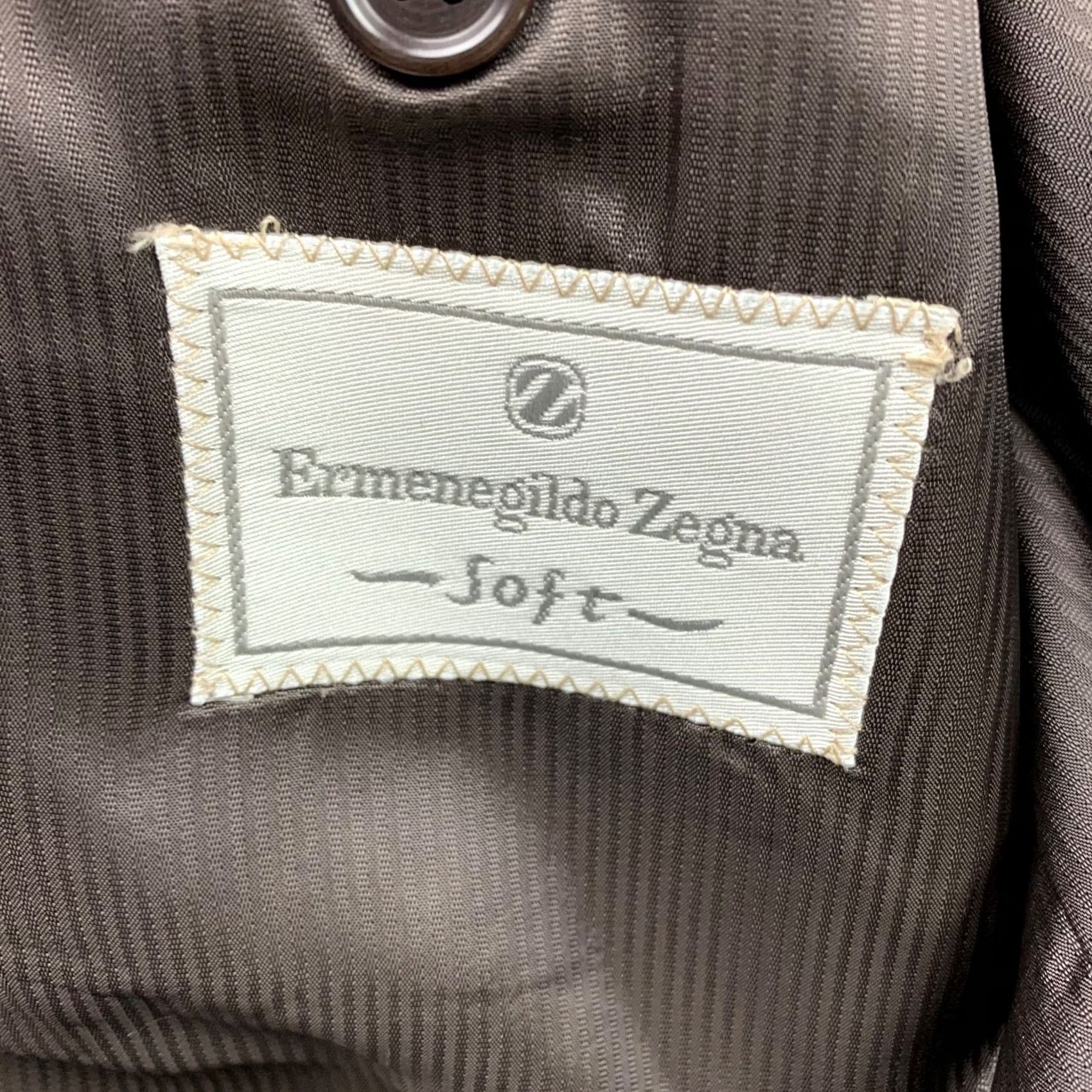 Ermenegildo Zegna VINTAGE Ermenegildo Zegna Blazer Luxury 3-Button Wool Flannel Notch Purple Herringbone 44R US 54 EU Mens Size 44R - 6 Thumbnail
