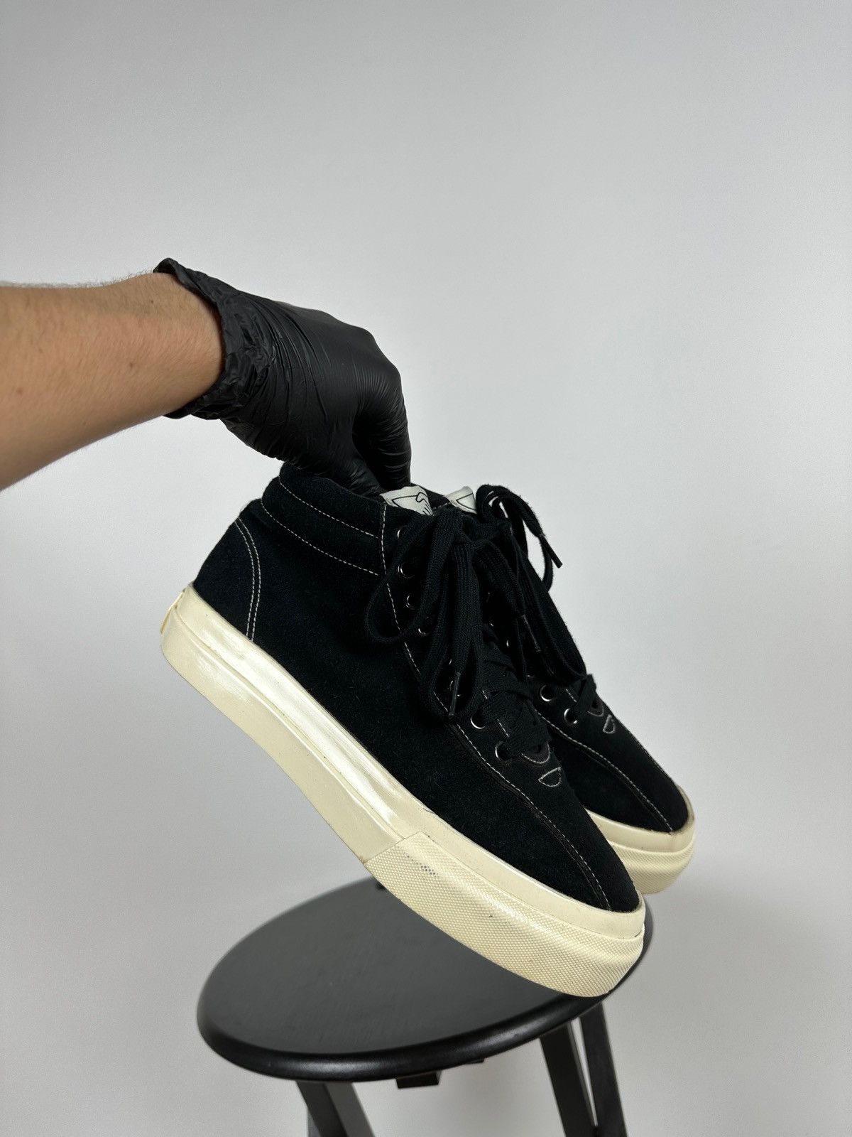 Stepney Workers Club Stepney Workers Club Black Suede Hi-Top Sneakers Size US 7 / EU 40 - 12 Thumbnail