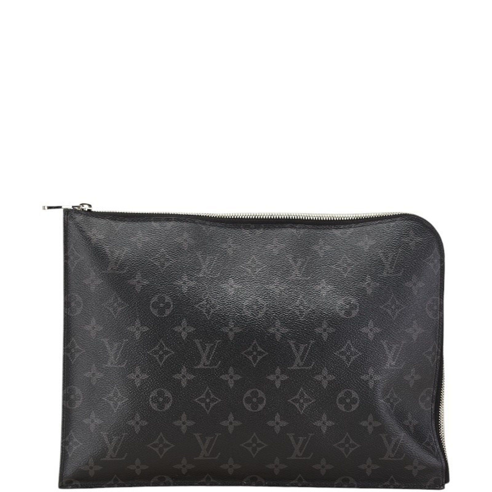 Louis Vuitton Louis Vuitton x Kim Jones Monogram Eclipse Pochette Jour GM DSMG Limited Edition Clutch Bag Black White PVC Leather Men's LOUIS VUITTON Size ONE SIZE - 1 Thumbnail