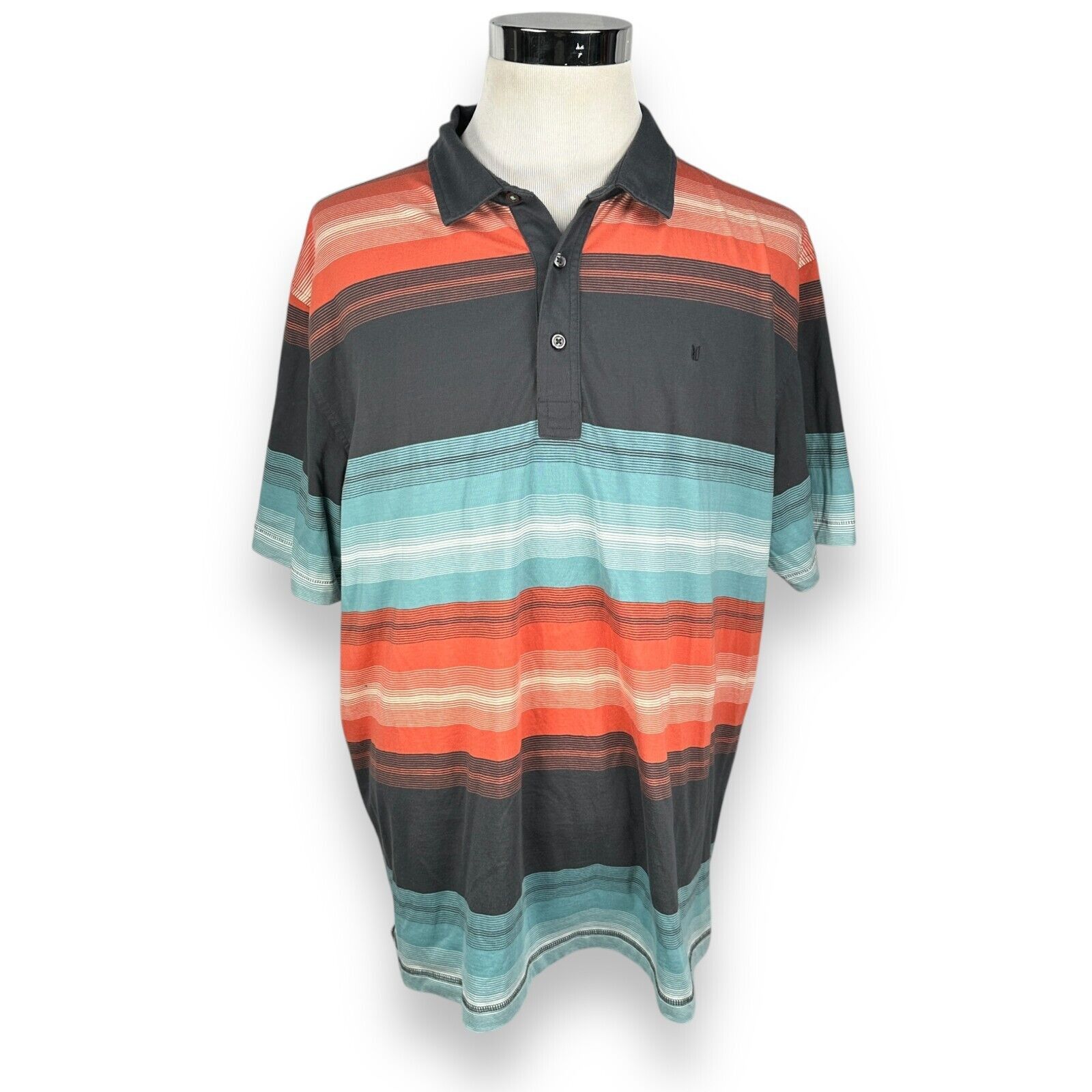 The Unbranded Brand Linksoul Polo Shirt Mens 2XL XXL Blue Striped Golf Cotton Size US XXL / EU 58 / 5 - 1 Thumbnail