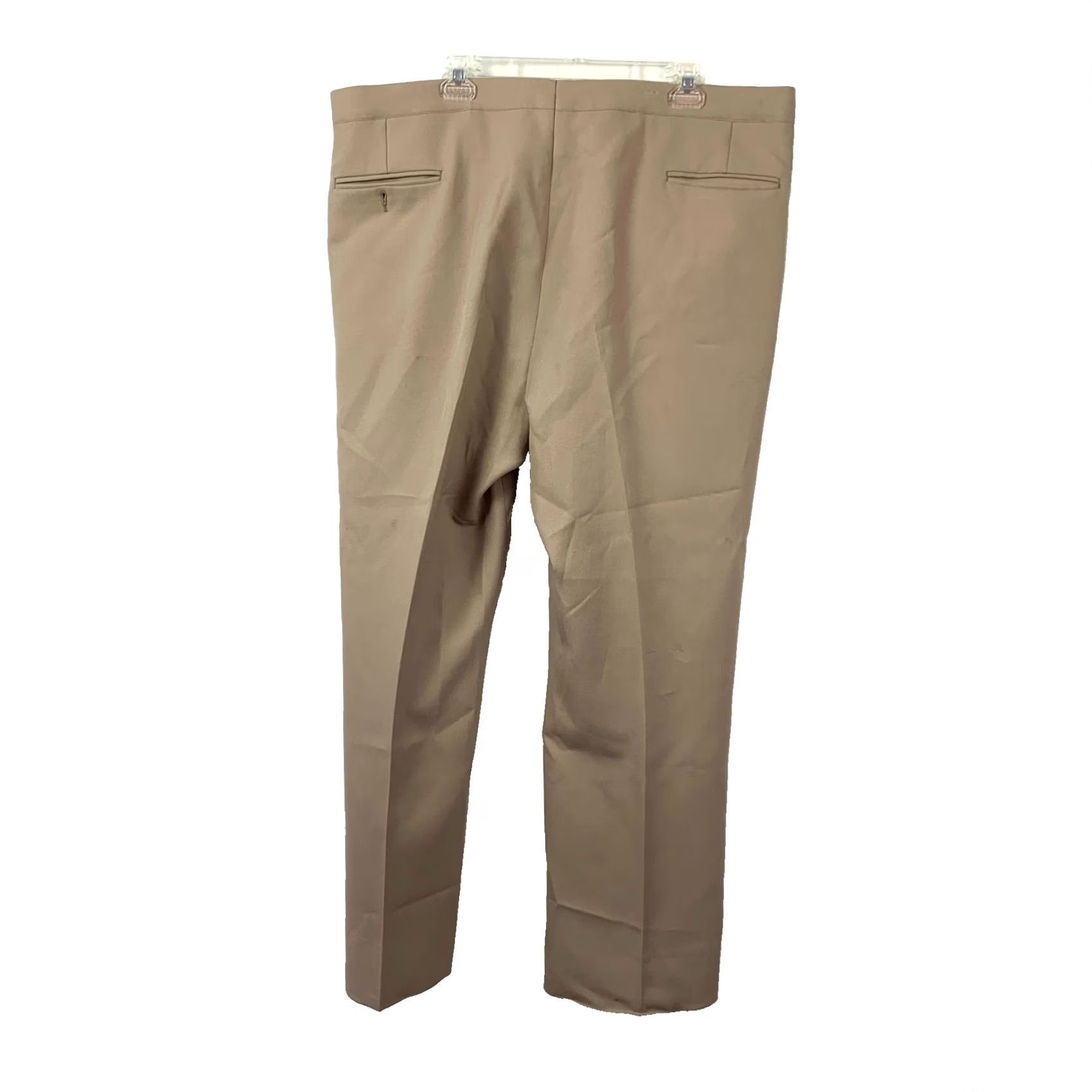 Vintage VINTAGE Sansabelt Brown Trousers Pants Mens 42 x 30 Flat Front Straight Leg Rockabilly 1980s 46 Act 44 x 30 Size US 44 / EU 60 - 5 Thumbnail