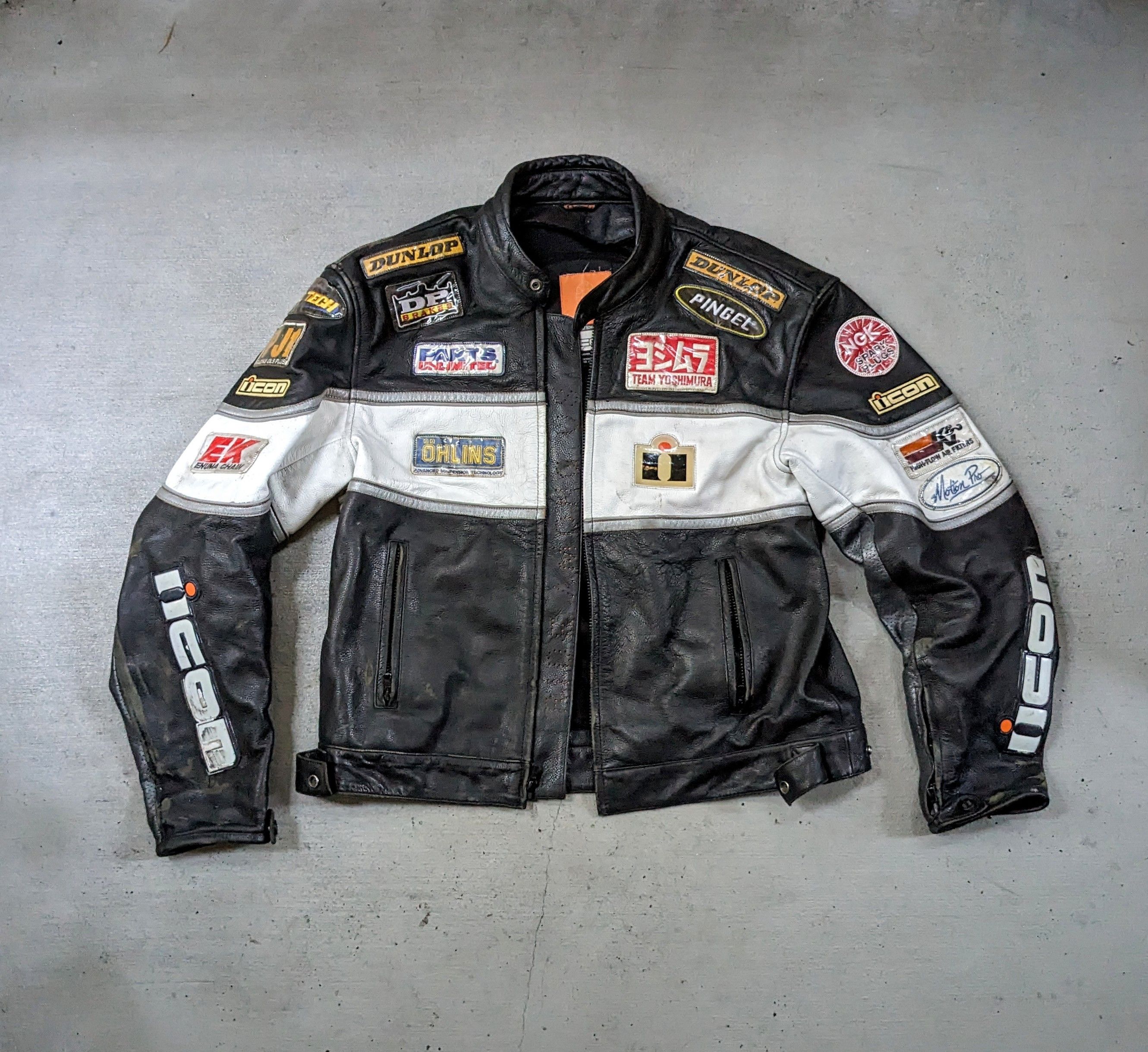 Genuine Leather Vintage Motorcycle Leather Biker Jacket Black White Y2K Size US L / EU 52-54 / 3 - 1 Thumbnail