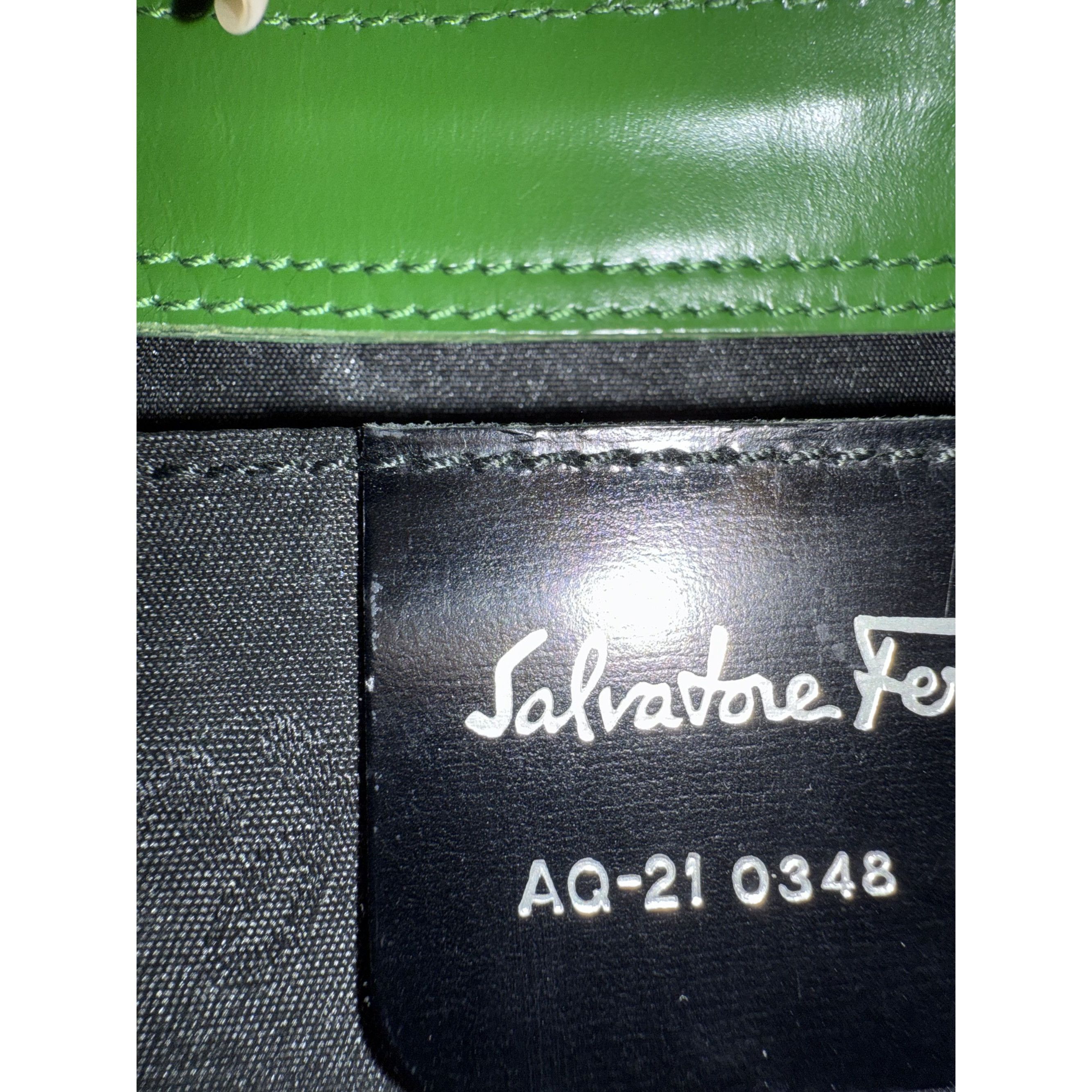 Salvatore Ferragamo Salvatore Ferragamo Green Leather Shoulder Bag With Silver B Size ONE SIZE - 3 Thumbnail