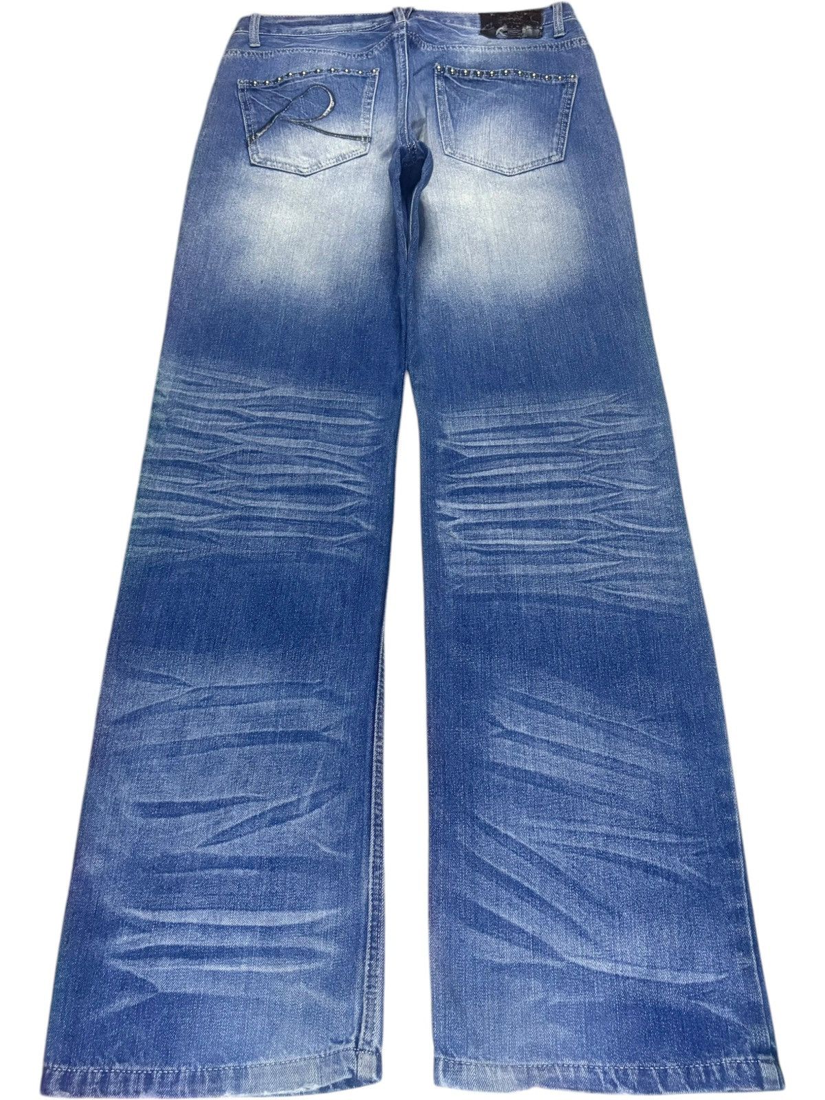 Japanese Brand Vintage Japanese Brand Mud Wash Studded Printed Baggy Jeans Size US 32 / EU 48 - 2 Thumbnail
