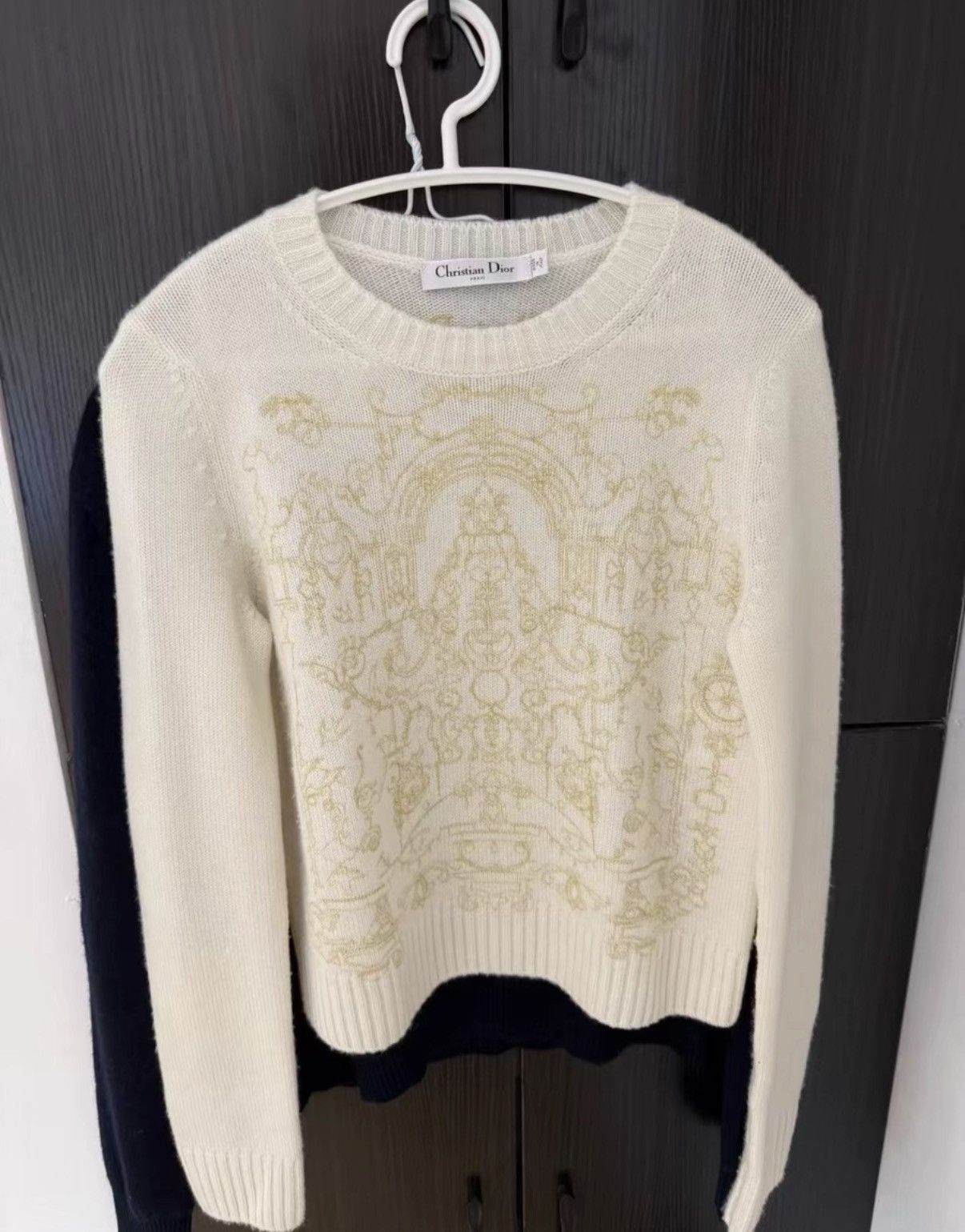 Dior Dior Ribbed Crewneck Pattern-Embroidered Cashmere Sweater Size XS / US 0-2 / IT 36-38 - 1 Thumbnail