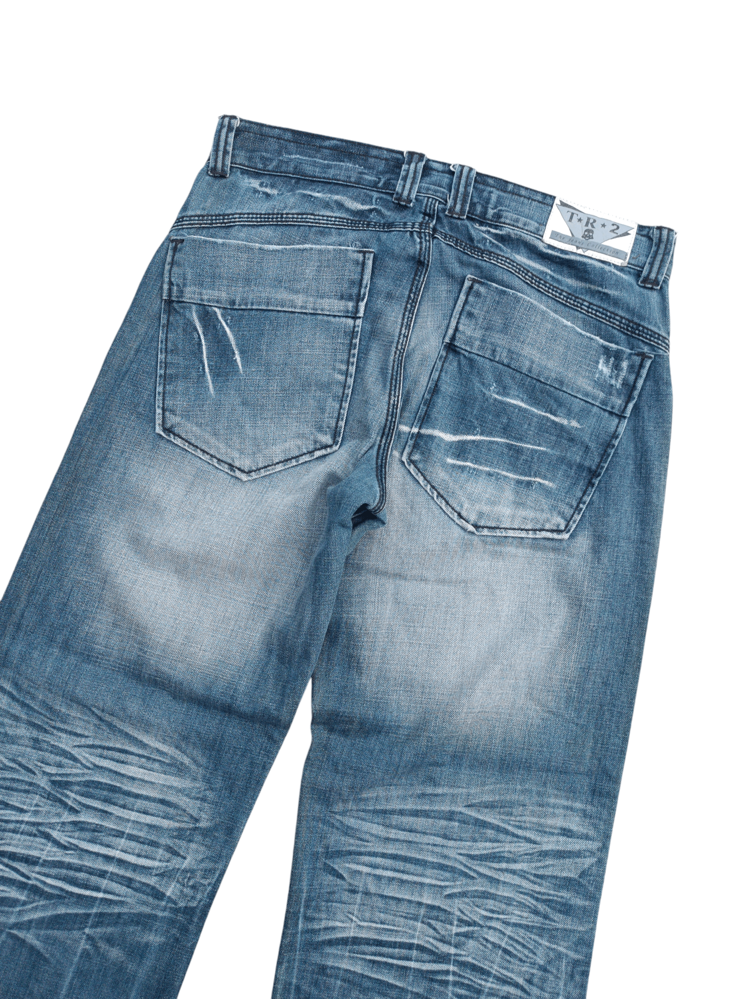 Japanese Brand BAGGY JAPANESE BRAND TR2 WHISKERS DISTRESSED DENIM Size US 34 / EU 50 - 3 Thumbnail