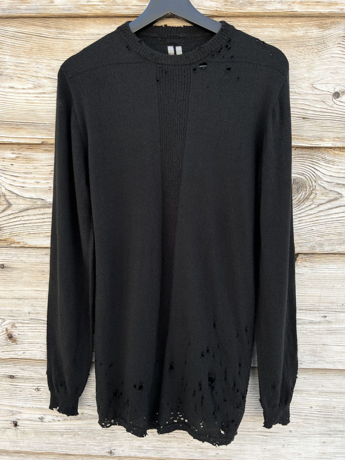 Rick Owens Rick Owens Phlegethon S/S 21 Distressed Cashmere Sweater Size US L / EU 52-54 / 3 - 1 Thumbnail