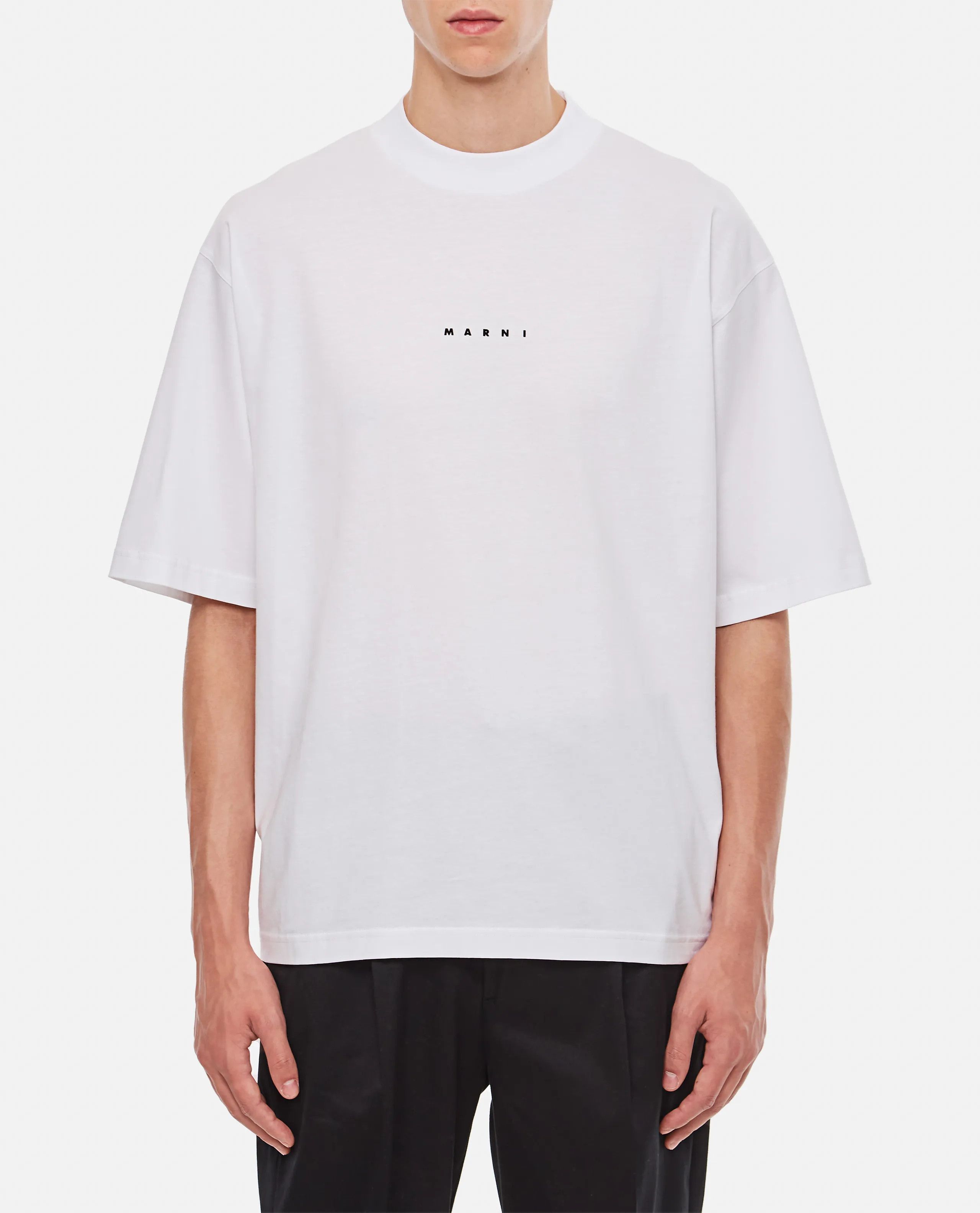 Marni o1s22i1n0924 Organic Short Sleeve T-Shirt in White Size US M / EU 48-50 / 2 - 1 Thumbnail