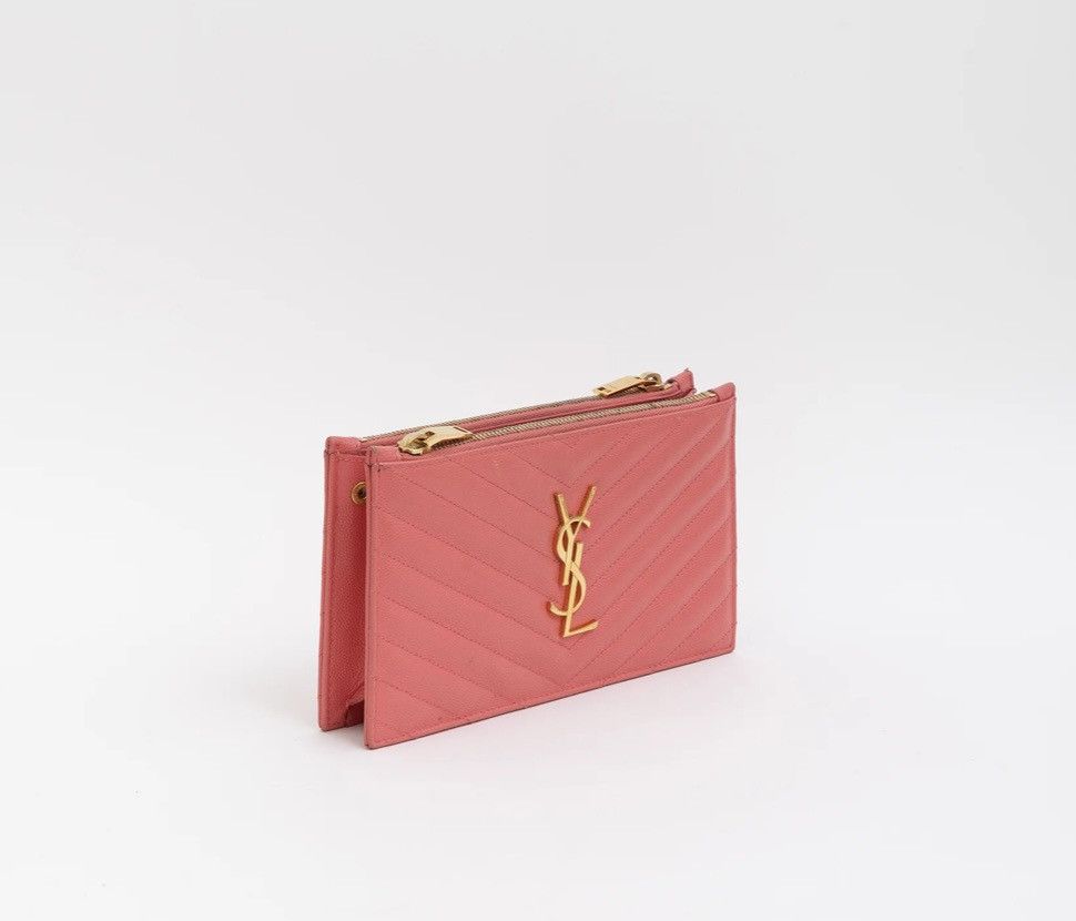Saint Laurent Paris Authenticity Certificate ✅ YSL Leather Clutch 💗 Size ONE SIZE - 3 Thumbnail