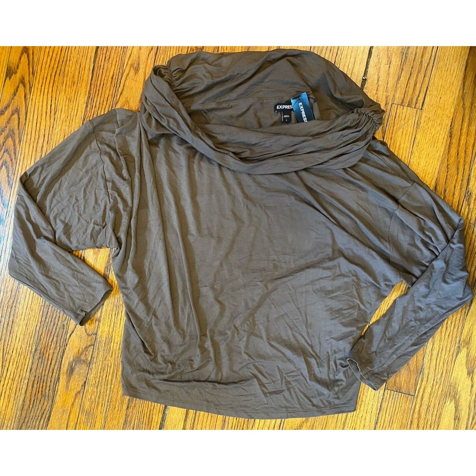 Express NWT Express Top Stretch Shirt Women’s Large Brown $48 Size L / US 10 / IT 46 - 4 Thumbnail
