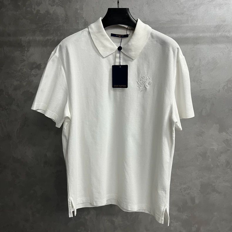 Louis Vuitton Louis Vuitton White Solid Logo Embroidered Straight Short Size US XL / EU 56 / 4 - 1 Thumbnail
