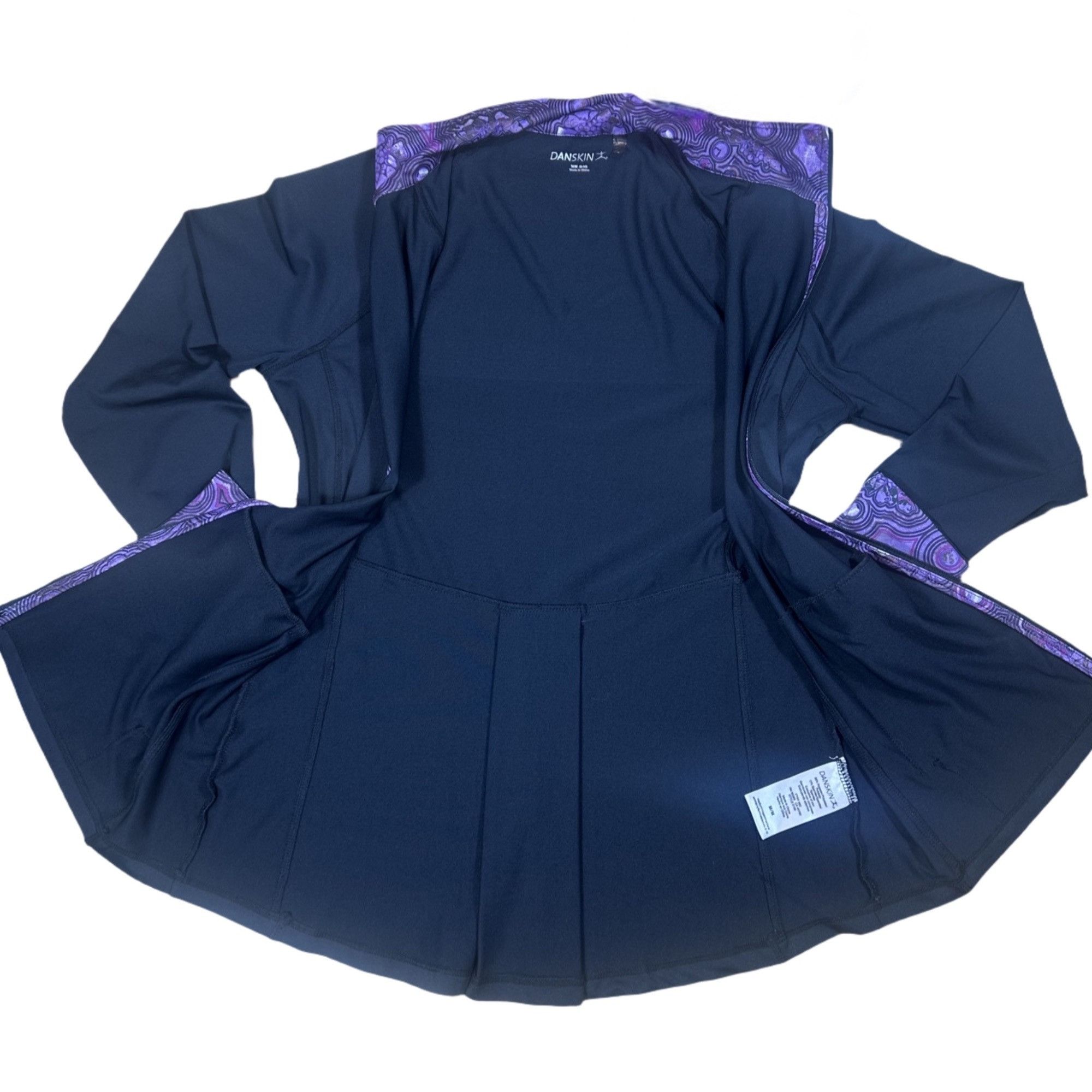 Other Danskin Black Full Zip Track Jacket – Purple Paisley Collar Size M / US 6-8 / IT 42-44 - 5 Thumbnail