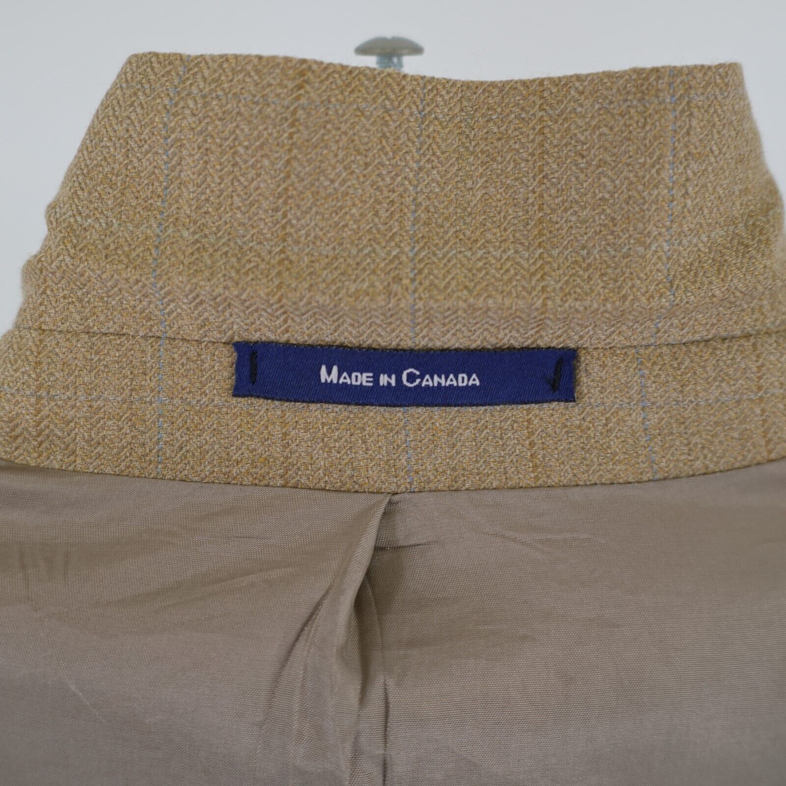 Chaps Ralph Lauren Chaps Ralph Lauren Tweed Wool Tan Herringbone Blue Windowpan Size 42R - 13 Thumbnail