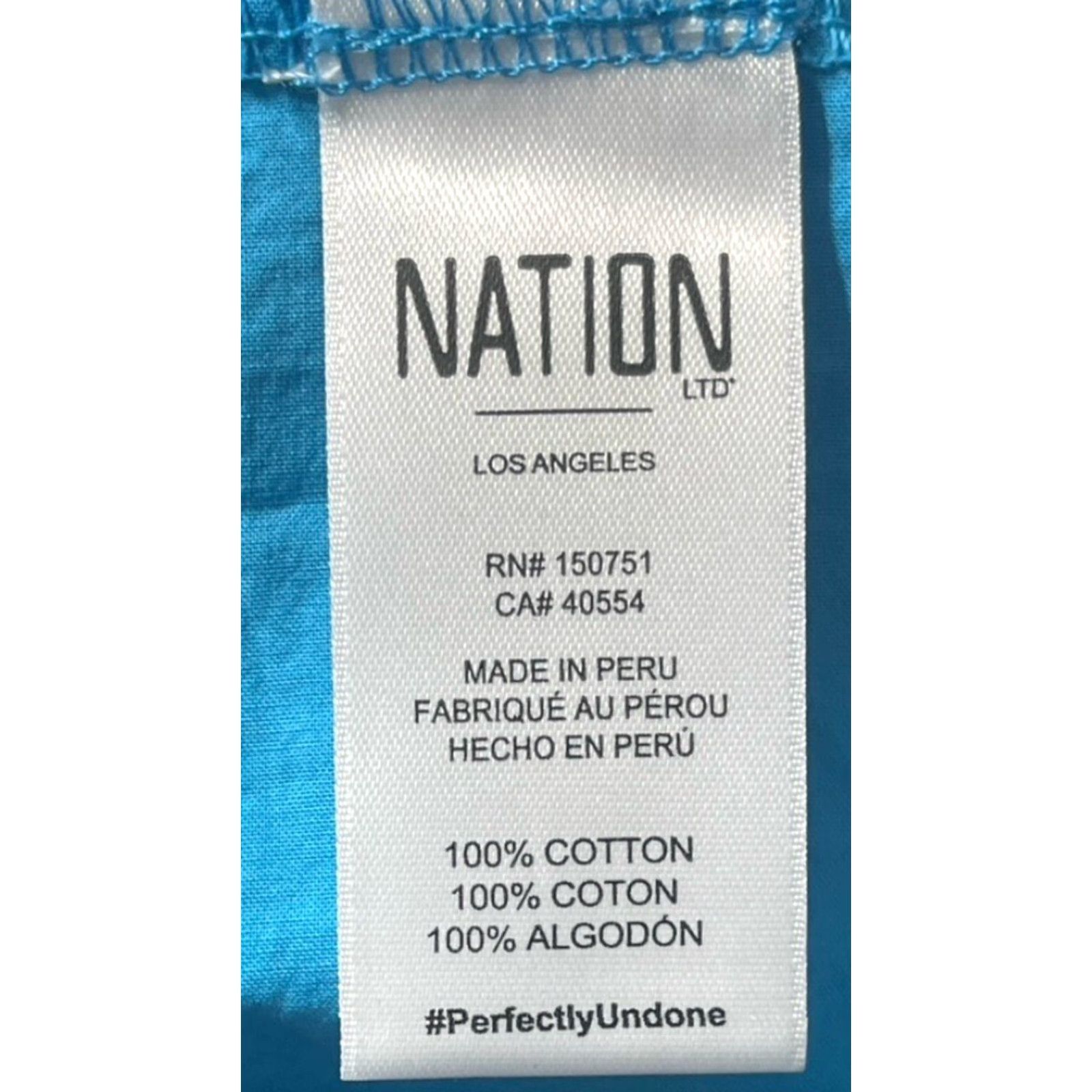 Nation LTD Nation LTD Women's Sleeveless Cotton T-Shirt Dress Blue XL Casual Summer Knee Length Size XL / US 12-14 / IT 48-50 - 6 Thumbnail