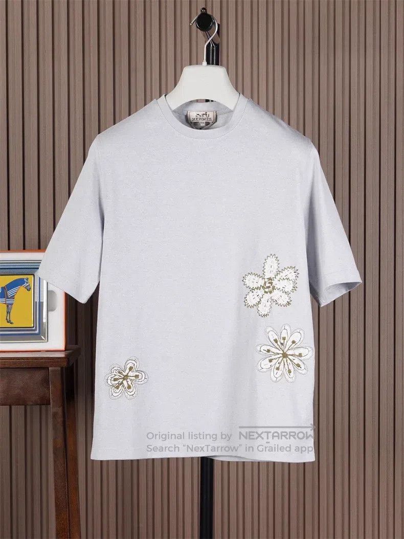 Hermes Hermes Men's New 25 Short Sleeve Shirt 56% Linen 44% Cotto Size US XXS / EU 40 - 1 Thumbnail