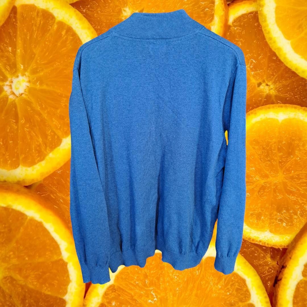 L.L. Bean L.L. Bean 1/4 Zip Cotton/Cashmere Blue Mock Neck Sweater Siz Size US XL / EU 56 / 4 - 6 Thumbnail