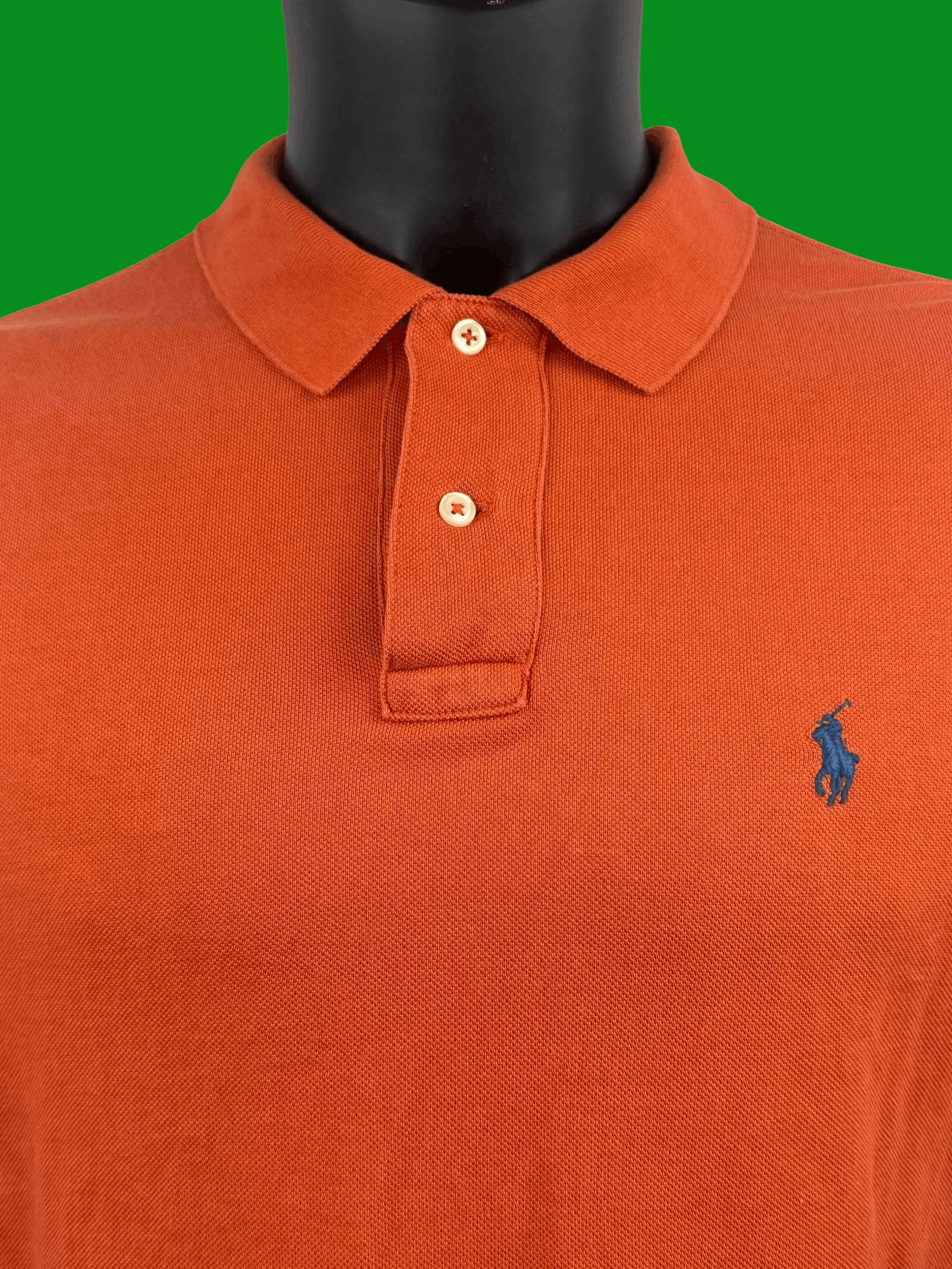 Polo Ralph Lauren VTG Polo Ralph Lauren Orange Mesh Polo Shirt Navy Pony Logo Size US M / EU 48-50 / 2 - 4 Thumbnail