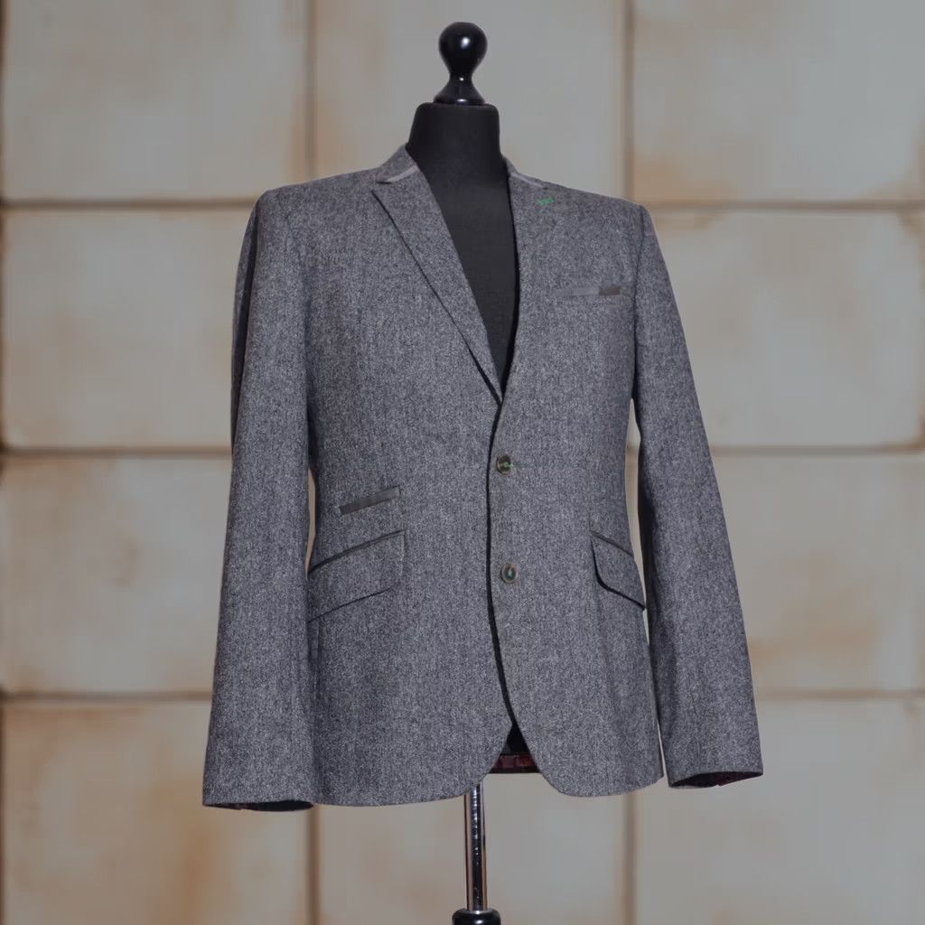 Ted Baker Ted Baker Men Sport Coat Blazer Jacket Wool/Cashmere Grey L Size 42R - 1 Thumbnail