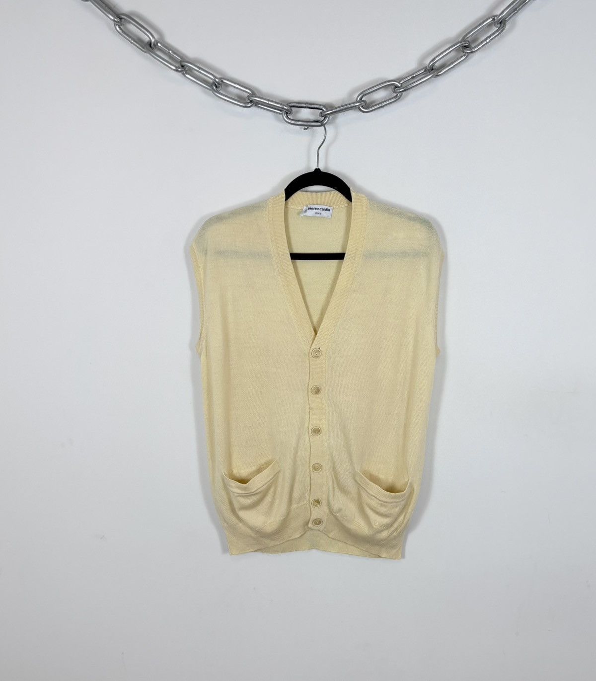 Pierre Cardin Vintage Pierre Cardin Men’s Yellow Wool Knit Vest Sweater Size US S / EU 44-46 / 1 - 1 Thumbnail