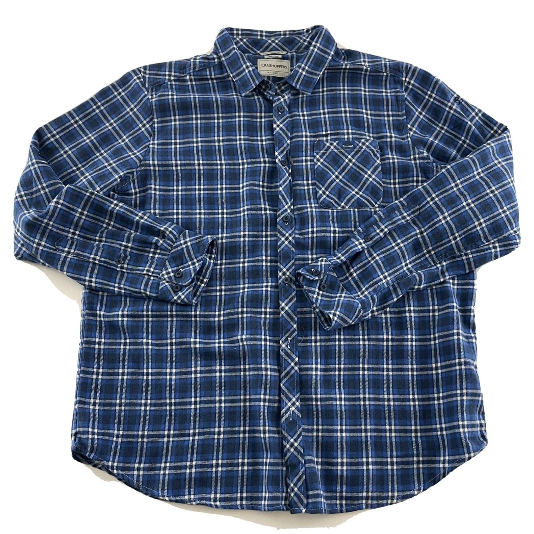 Vintage Craghoppers Plaid Flannel Long Sleeve Button-Up Shirt Men L Blue Size US L / EU 52-54 / 3 - 2 Thumbnail