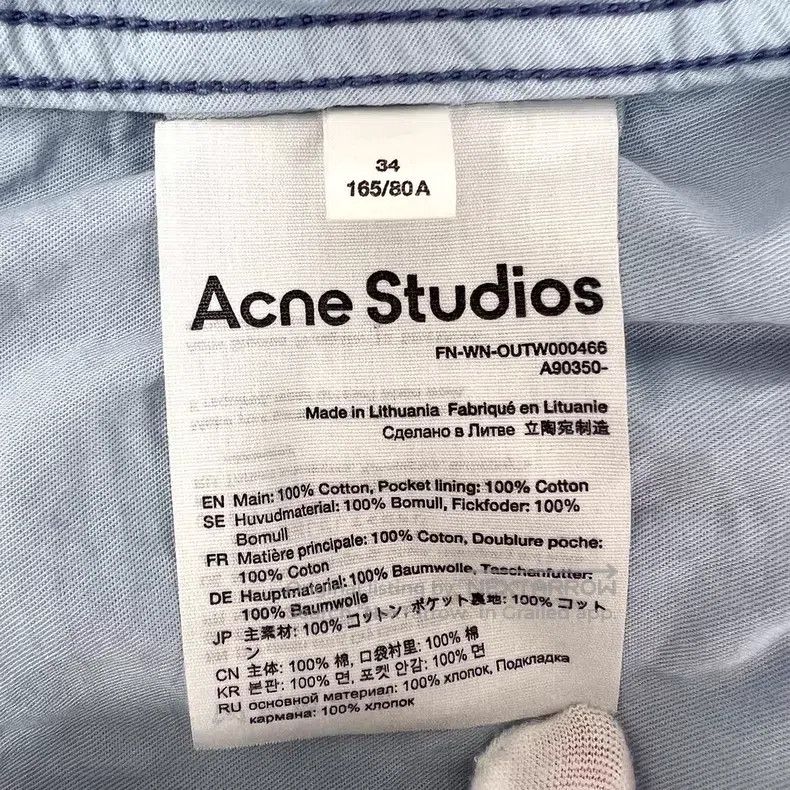 Acne Studios Acne Studios Blue-Pink Cotton Collar Single Button Long Sl Size XXS / US 00 / IT 34 - 5 Thumbnail