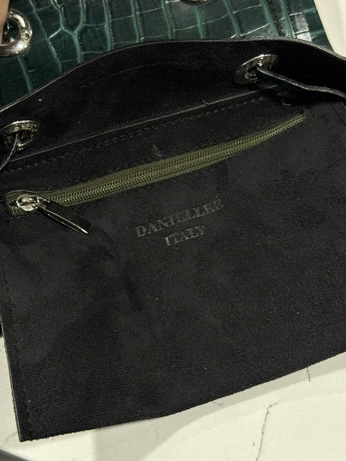 Bottega Veneta Daniellee Green Alligator Embossed Leather Women's Backpack Size ONE SIZE - 16 Thumbnail
