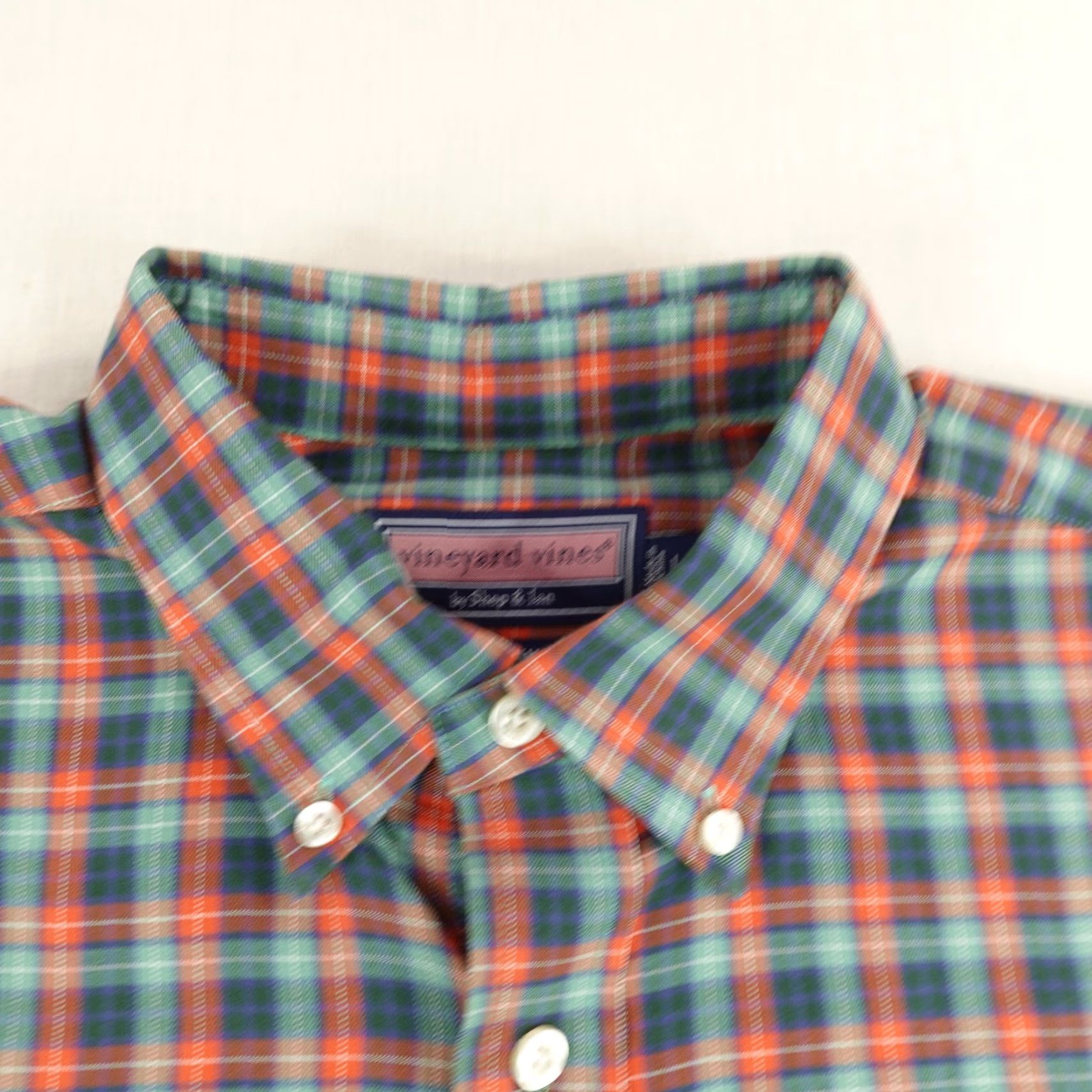 Vineyard Vines Vineyard Vines Shirt Men Large Orange Green Plaid Flannel Whale Button Up Preppy Size US L / EU 52-54 / 3 - 2 Thumbnail