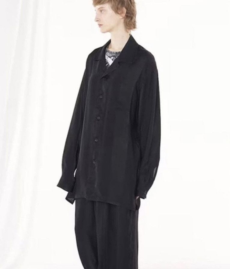 Ground Y RAYON SATIN PAJAMA TOP WITH SUBTLE STRIPES BLACK Size US M / EU 48-50 / 2 - 1 Thumbnail