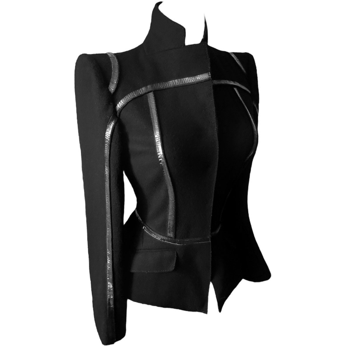 Prada Prada archive jacket FW 2007 with leather inserts Size S / US 4 / IT 40 - 2 Thumbnail