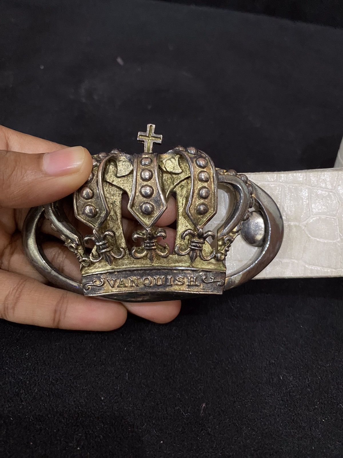 Vanquish Vanquish Crown Leather Seditionaries Buckle Belt Size ONE SIZE - 6 Thumbnail